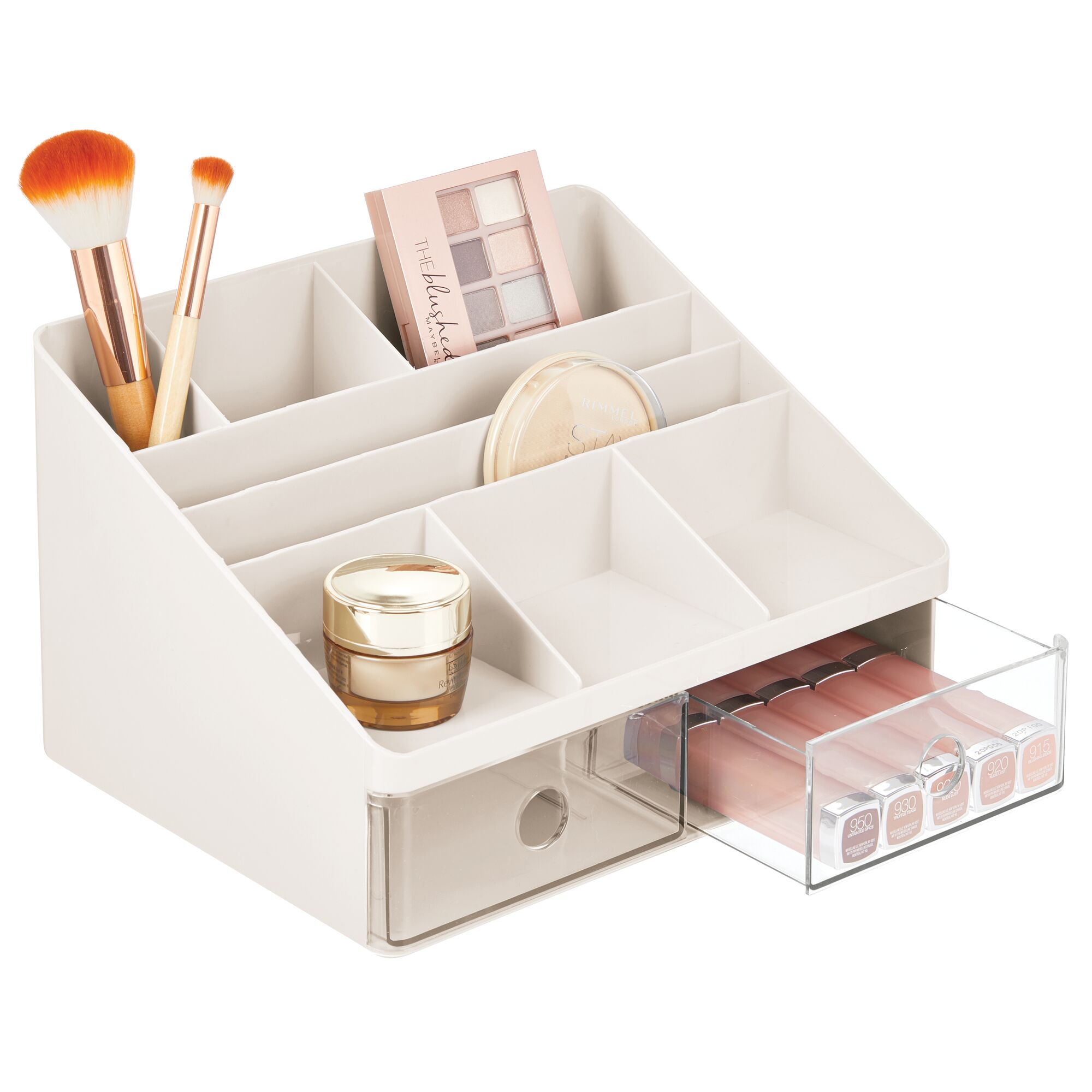 Mdesign Plastic Vanity Storage Makeup Organizer 2 Drawer