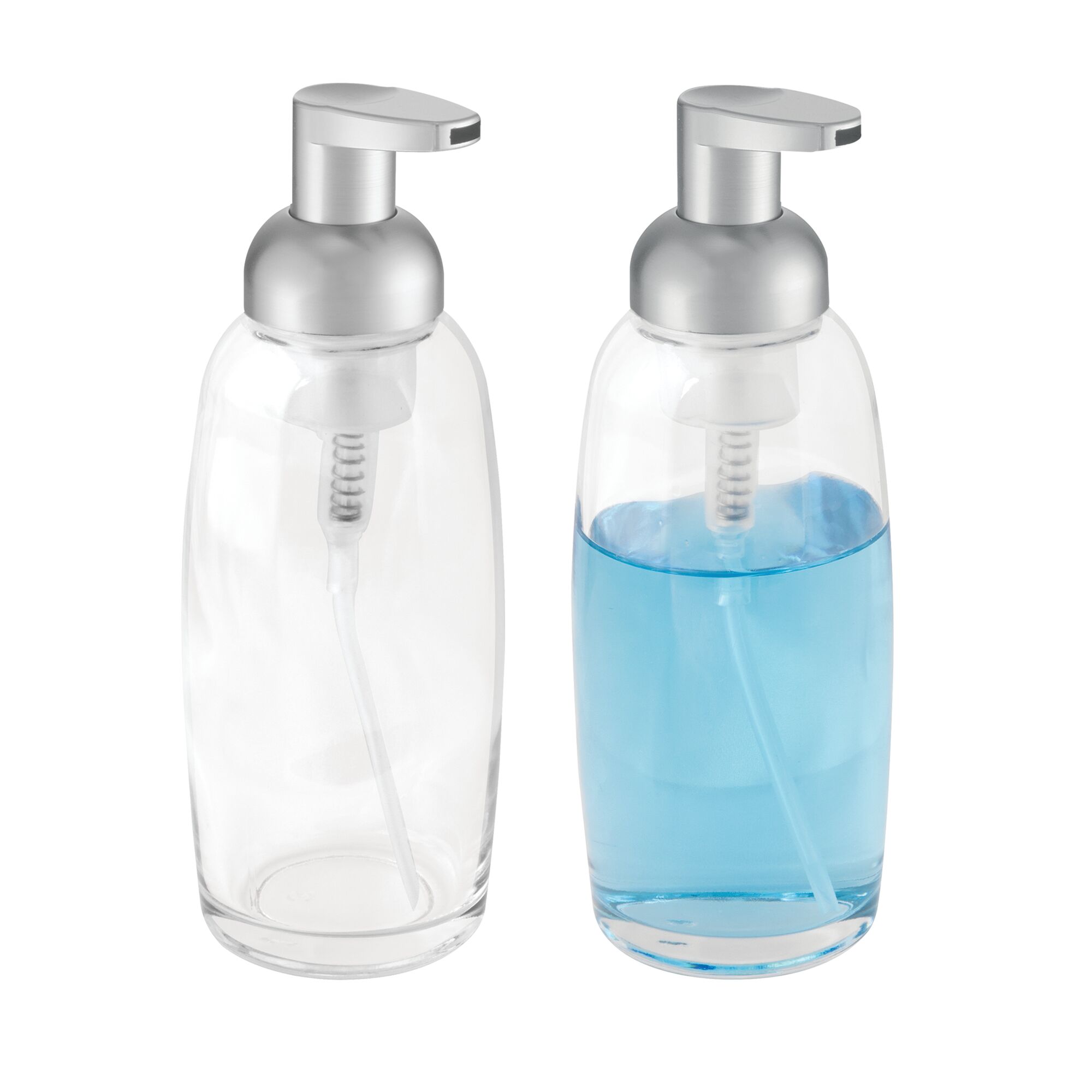 mDesign Glass Refillable Foaming Soap Dispenser Pump