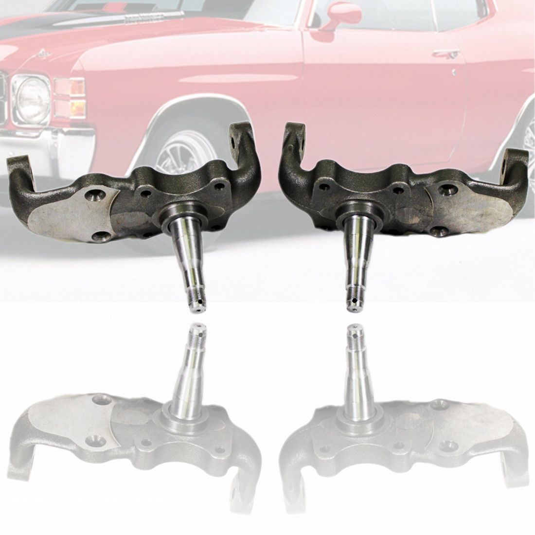 Pair of Car Tri5 2" Drop Disc Brake Spindles 2" Drop Fit 195557 Chevy