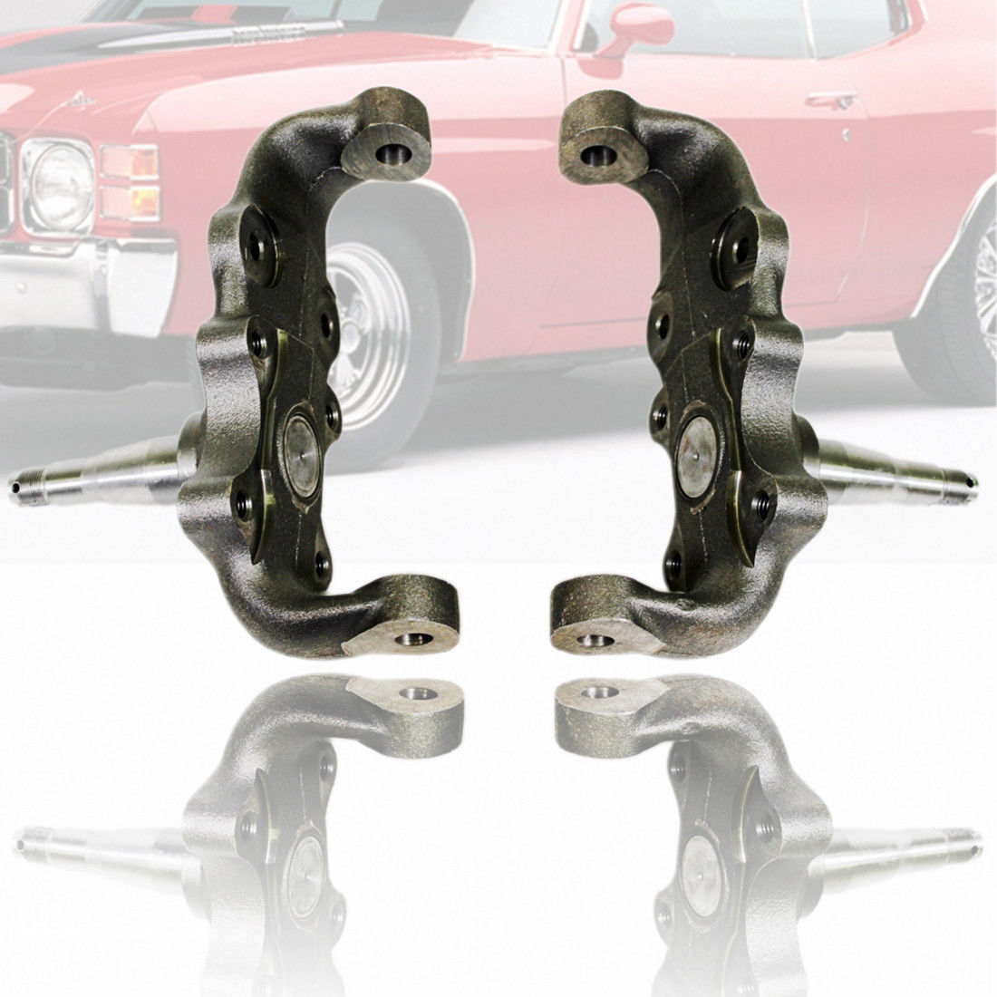 Pair of Car Tri5 2" Drop Disc Brake Spindles 2" Drop Fit 195557 Chevy
