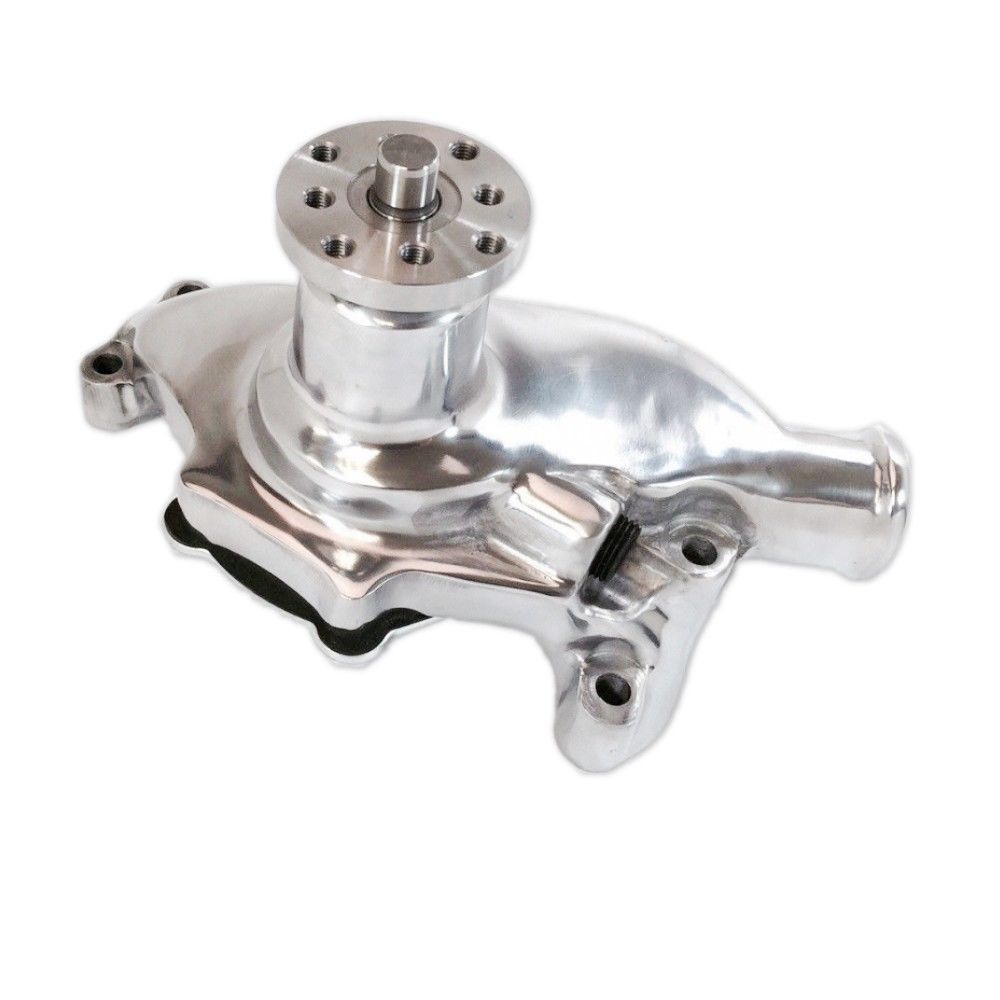 Polished Aluminum Short Style Water Pump High Volume Fits SBC Chevy 283