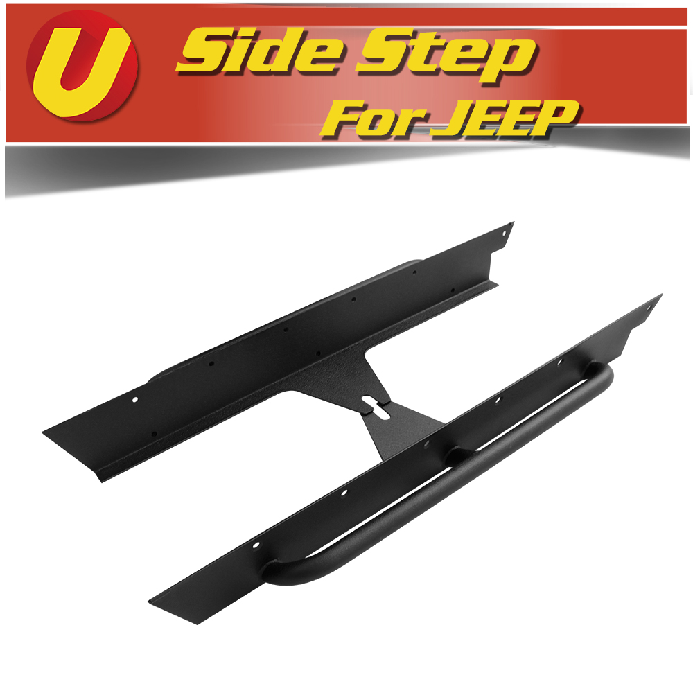 1987-1996 Jeep Wrangler YJ 2 D Textured Off Road Black Side Armor Rock Sliders