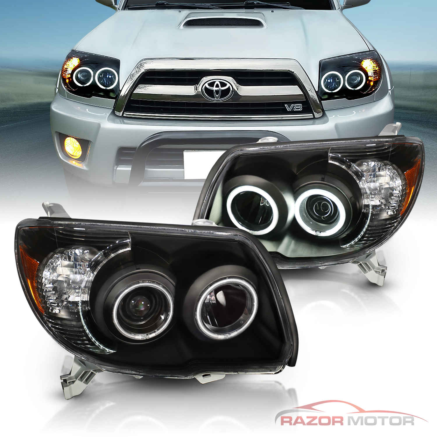  CCFL Halo For 2006 2007 2008 2009 Toyota 4Runner LED Projector Black Headlights EBay