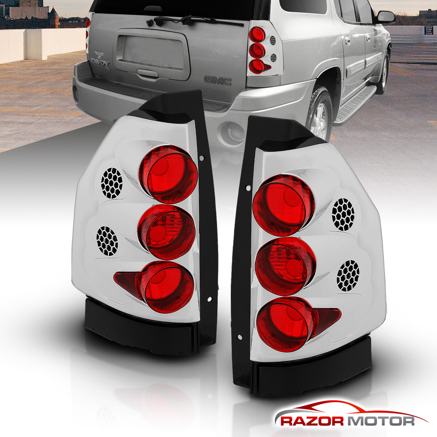 20022009 GMC Envoy/20022006 Envoy XL Chrome Rear Brake Tail Lights