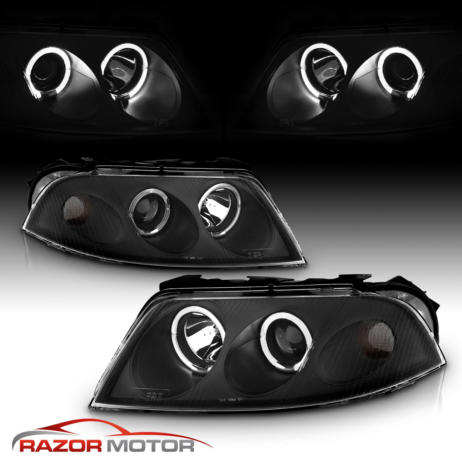 Halogen Headlights Headlamps Left /& Right Pair Set NEW for 01-05 VW Passat
