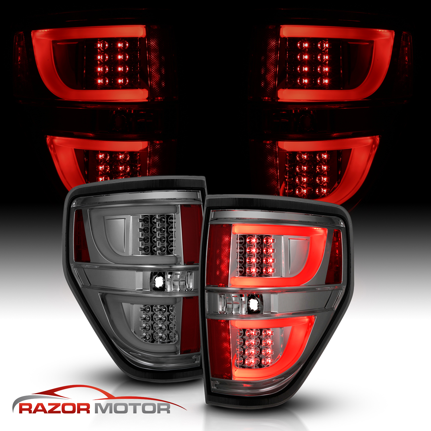 For 0914 Ford F150 XL/STX/XLT/FX2/FX4/Lariat/King Smoke LED Tail