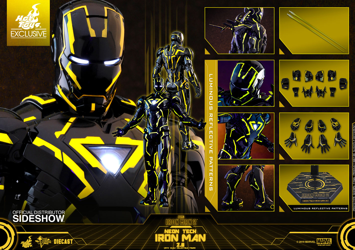 Iron Man Neon Tech 4.0 Sixth Scale Collectible Figure by Hot