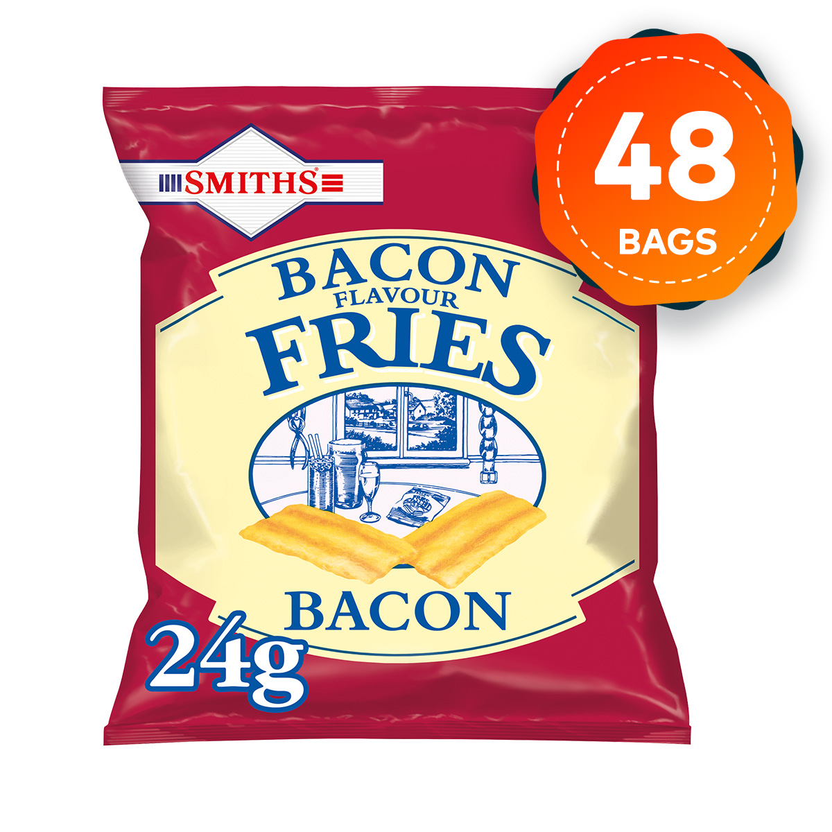 48 Bags of Smiths Snacks Savoury Bacon Fries 24g 5000328252773 eBay