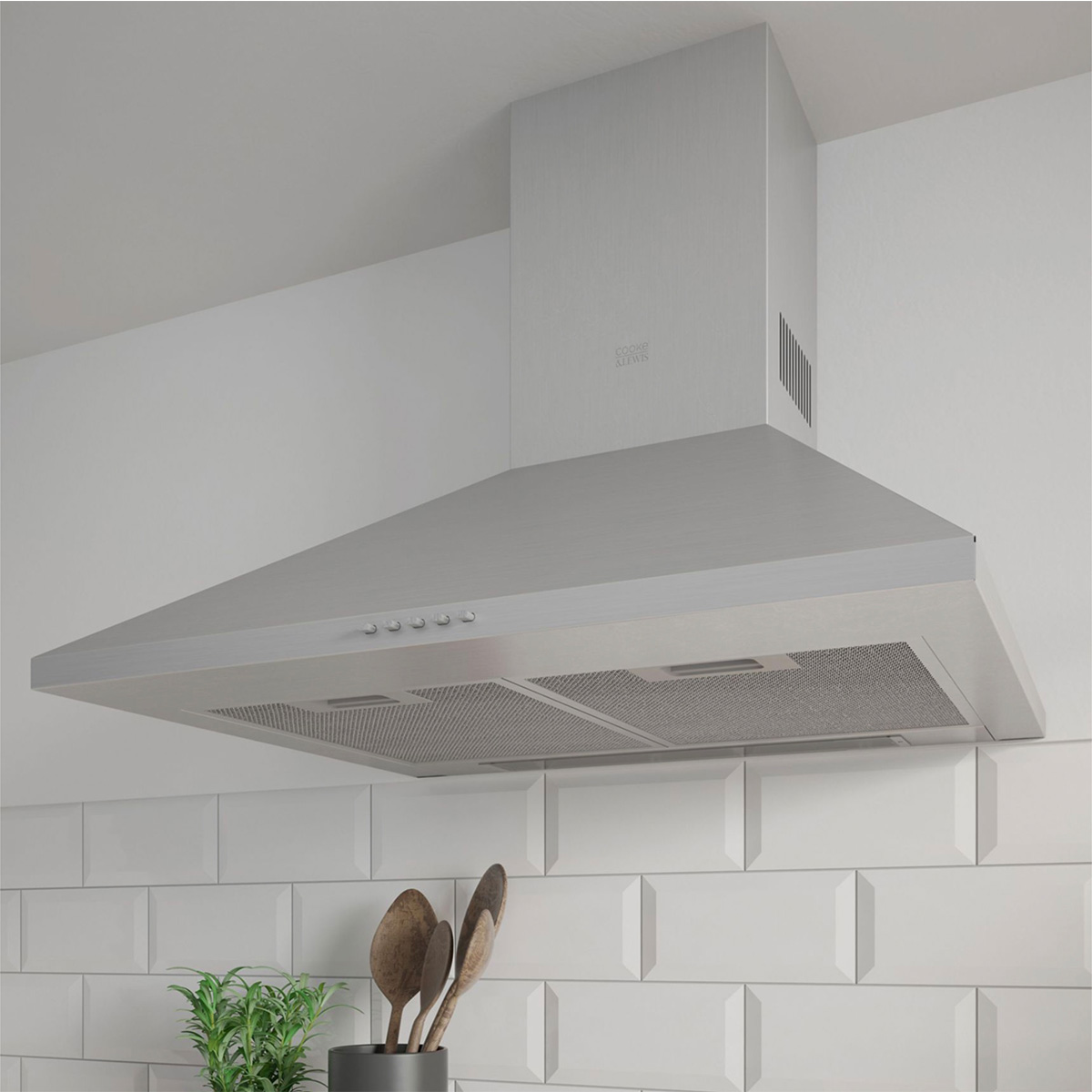 Cooke & Lewis CLCHS60 Chimney Cooker Hood Inox Stainless Steel eBay