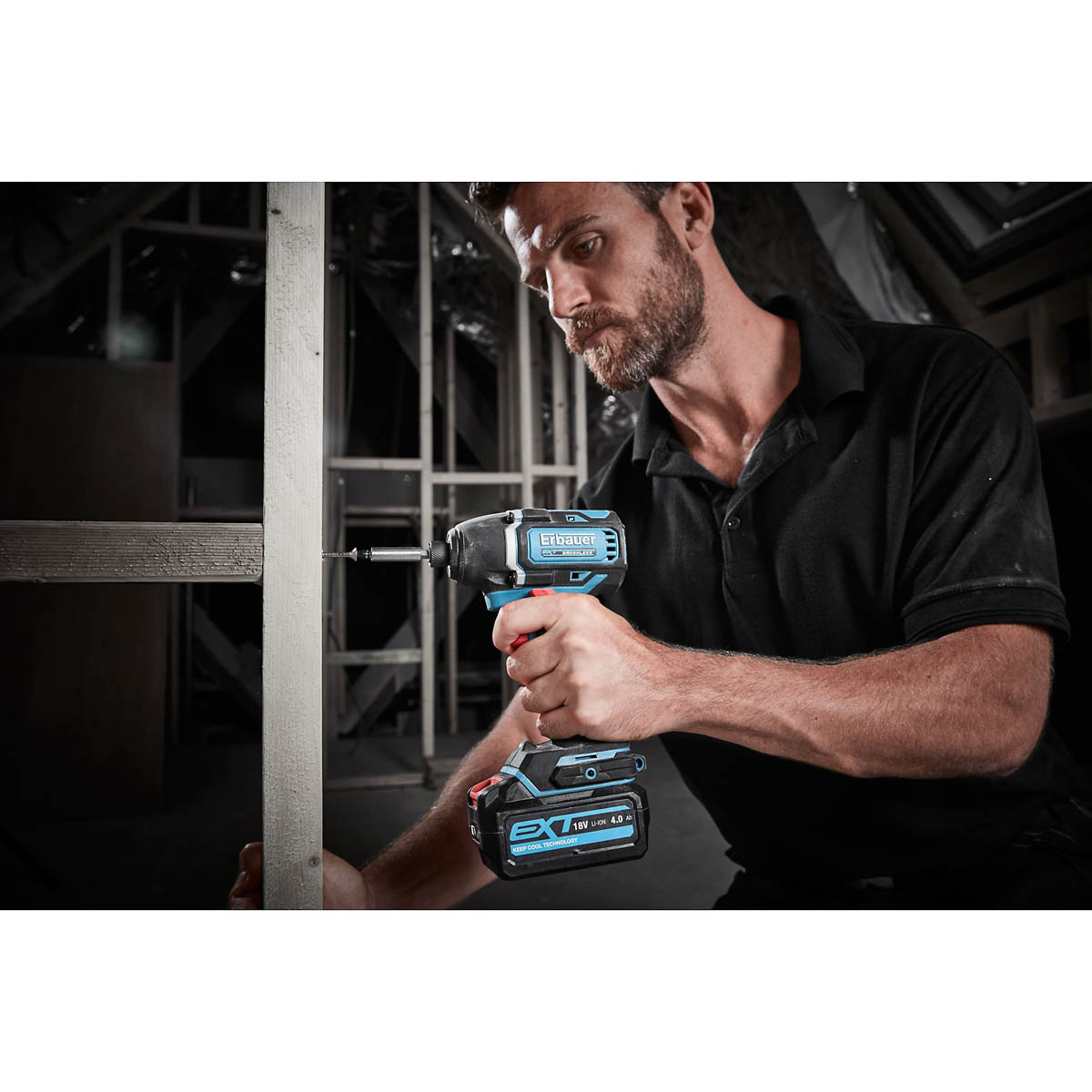 Erbauer Impact Driver EXT Cordless Brushless 18V 1 x 4Ah Lithiumion