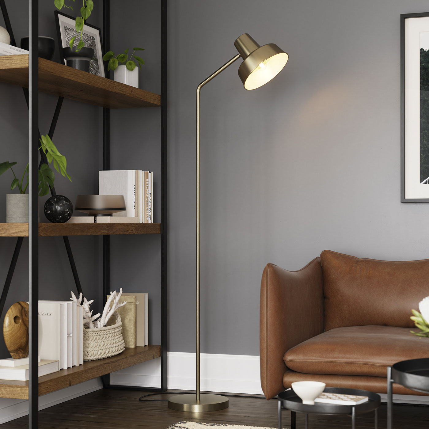 LED Floor Lamp 1 Light Industrial Style Living Room Bedroom Studio (H)1.69m