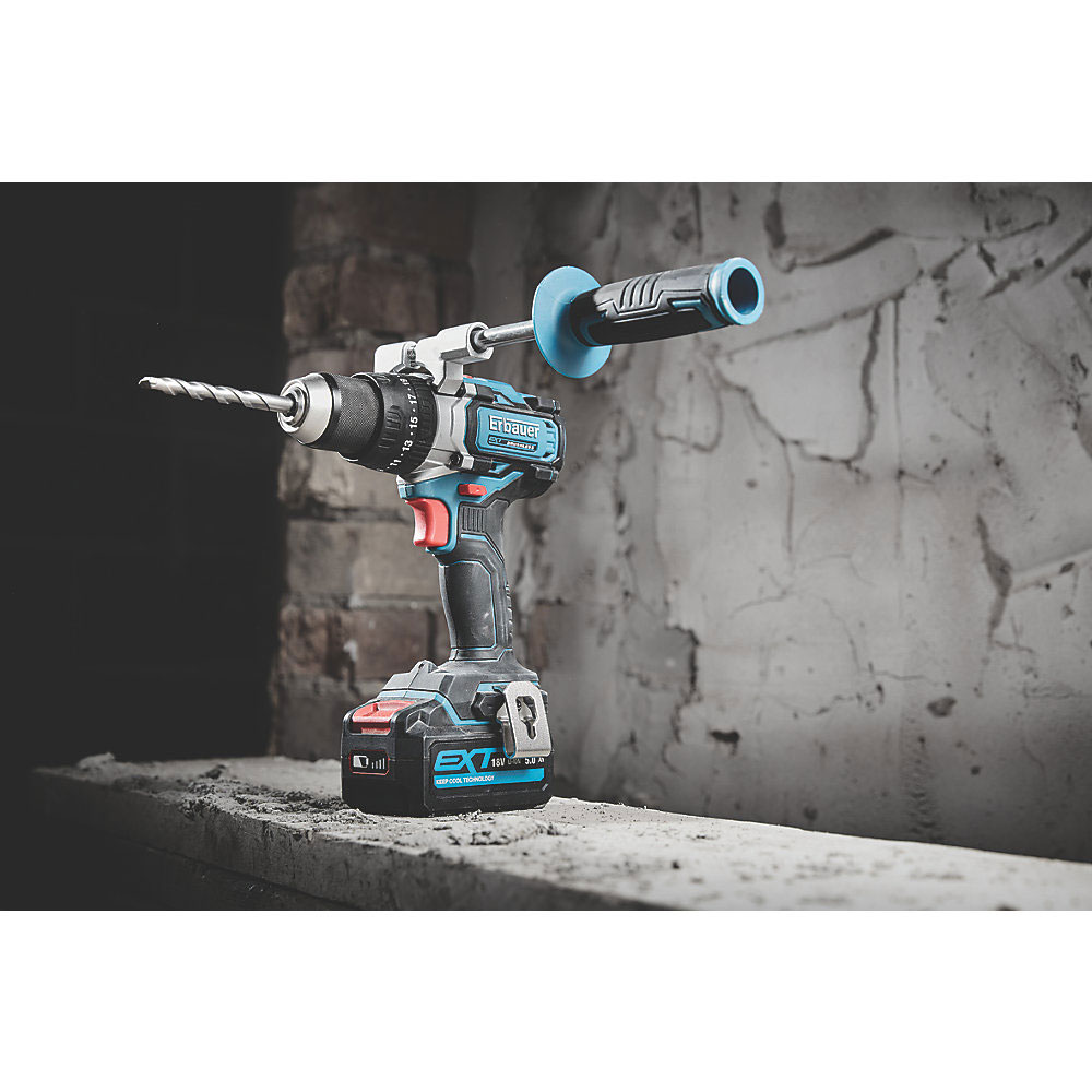 Erbauer ECDT18Li2 18V LiIon Ext Brushless Cordless Combi Drill Bare