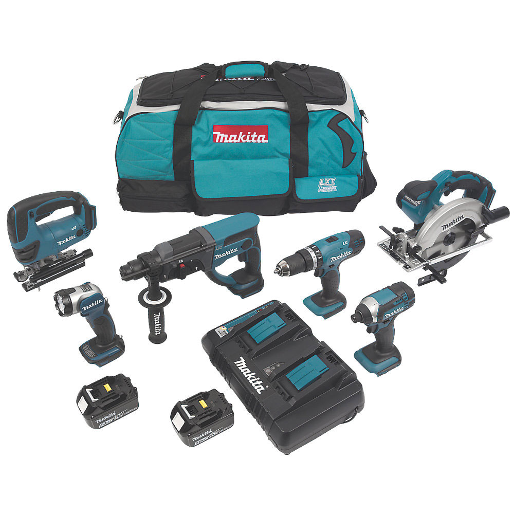Makita DLX6068PT 18V 3 x 5.0Ah LiIon Cordless 6Piece Power Multi Tool