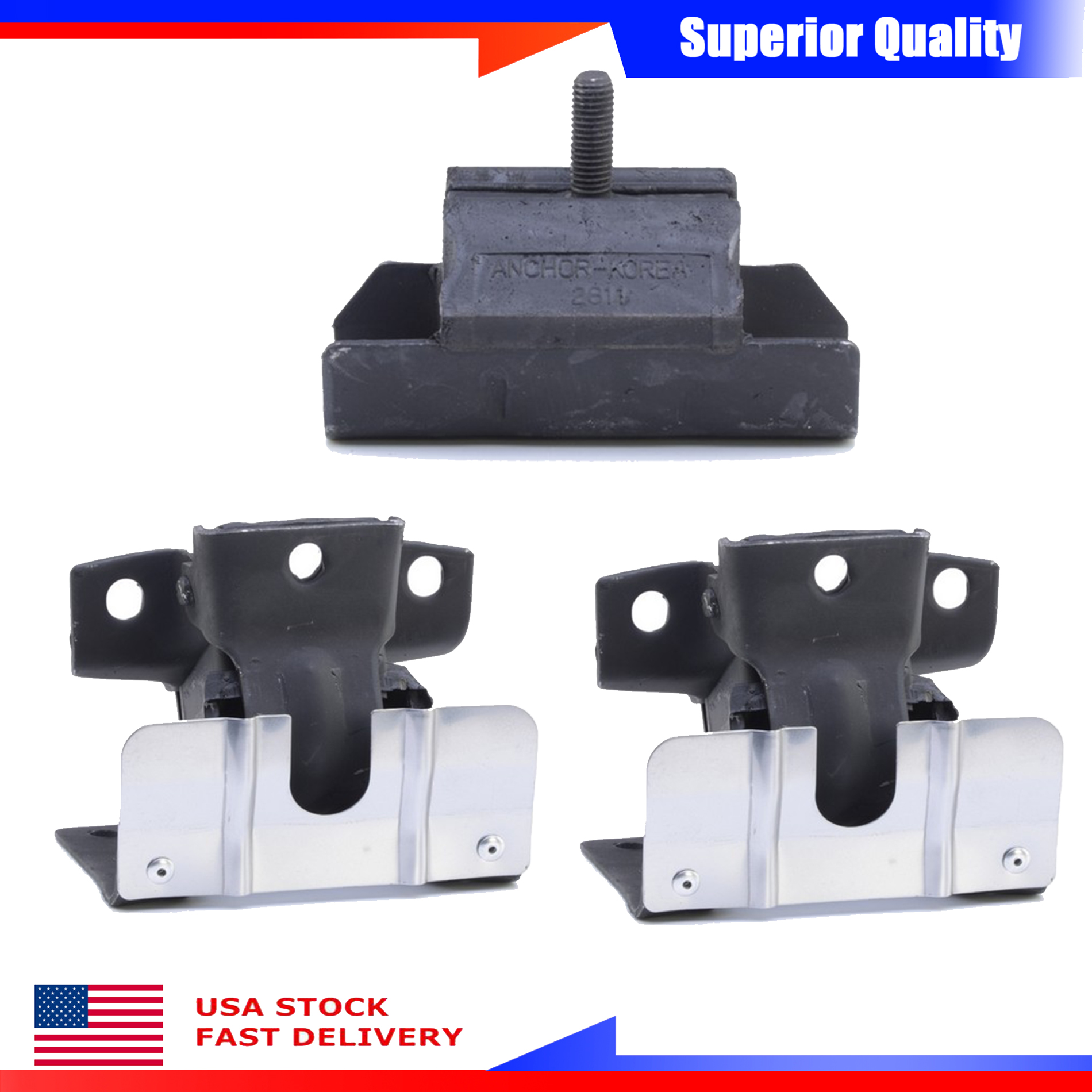 Anchor New Engine Motor /& Trans Mount Set 3PCs For Chevrolet K1500 K2500 K3500