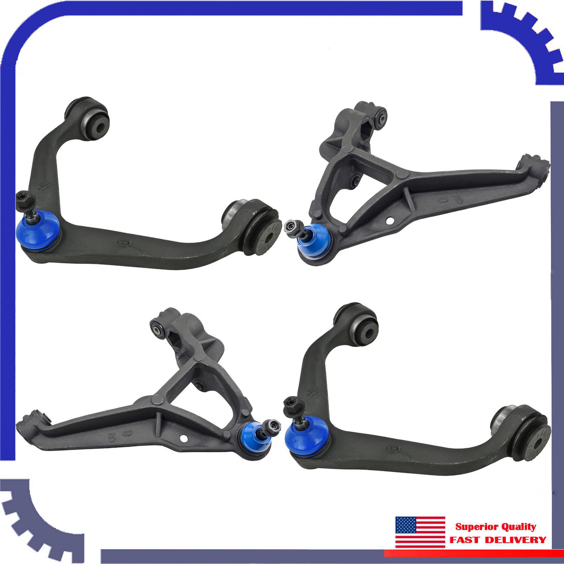 4Pcs Brand New Suspension Control Arm Kits For 20112018 GMC Sierra