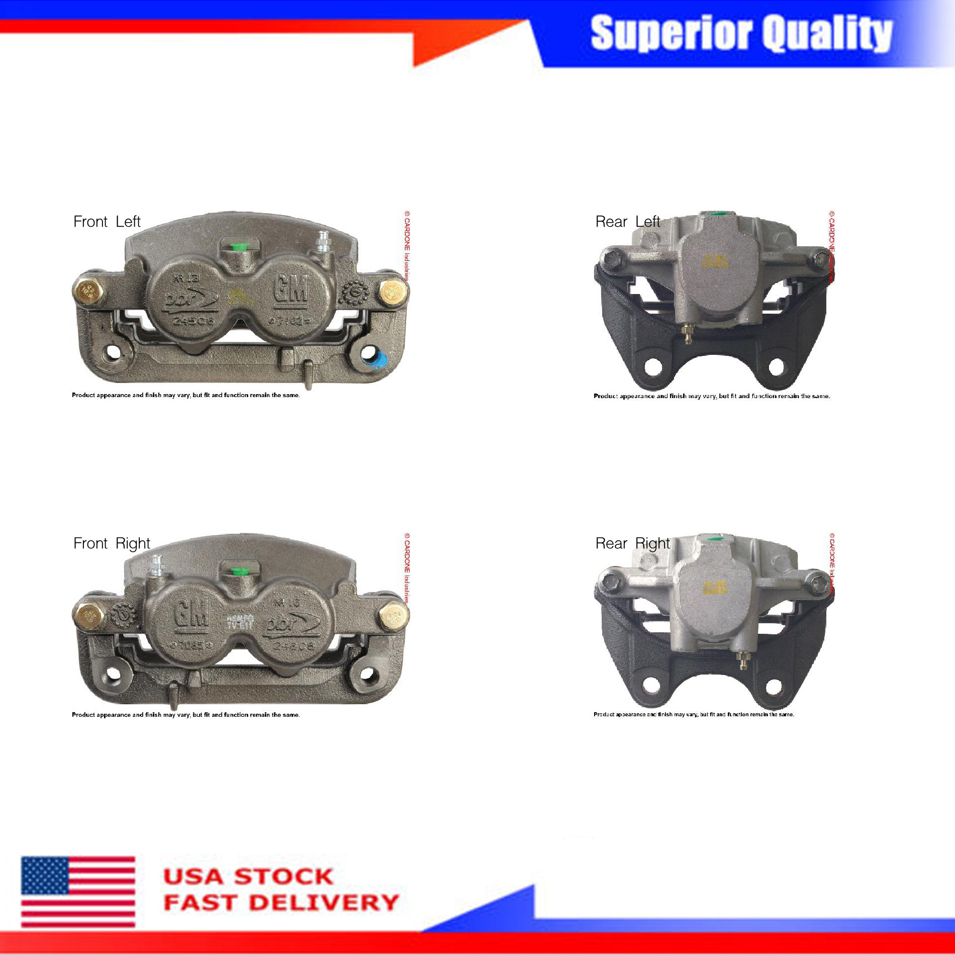 Front and Rear Brake Calipers For 2007 ESCALADE AVALANCHE SUBURBAN TAHOE YUKON