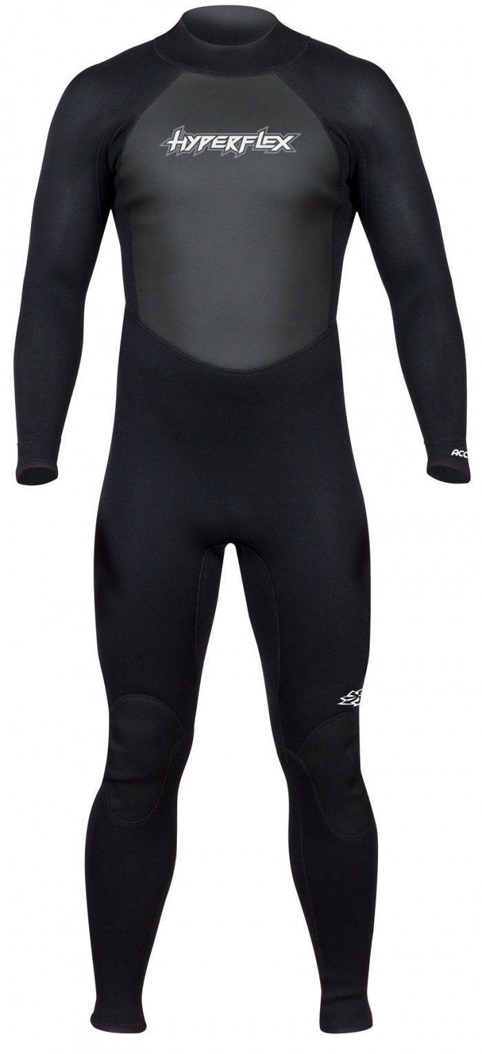 Men's Hyperflex ACCESS 3/2MM Flatlock Back Zip Fullsuit Black - Picture 2 of 8