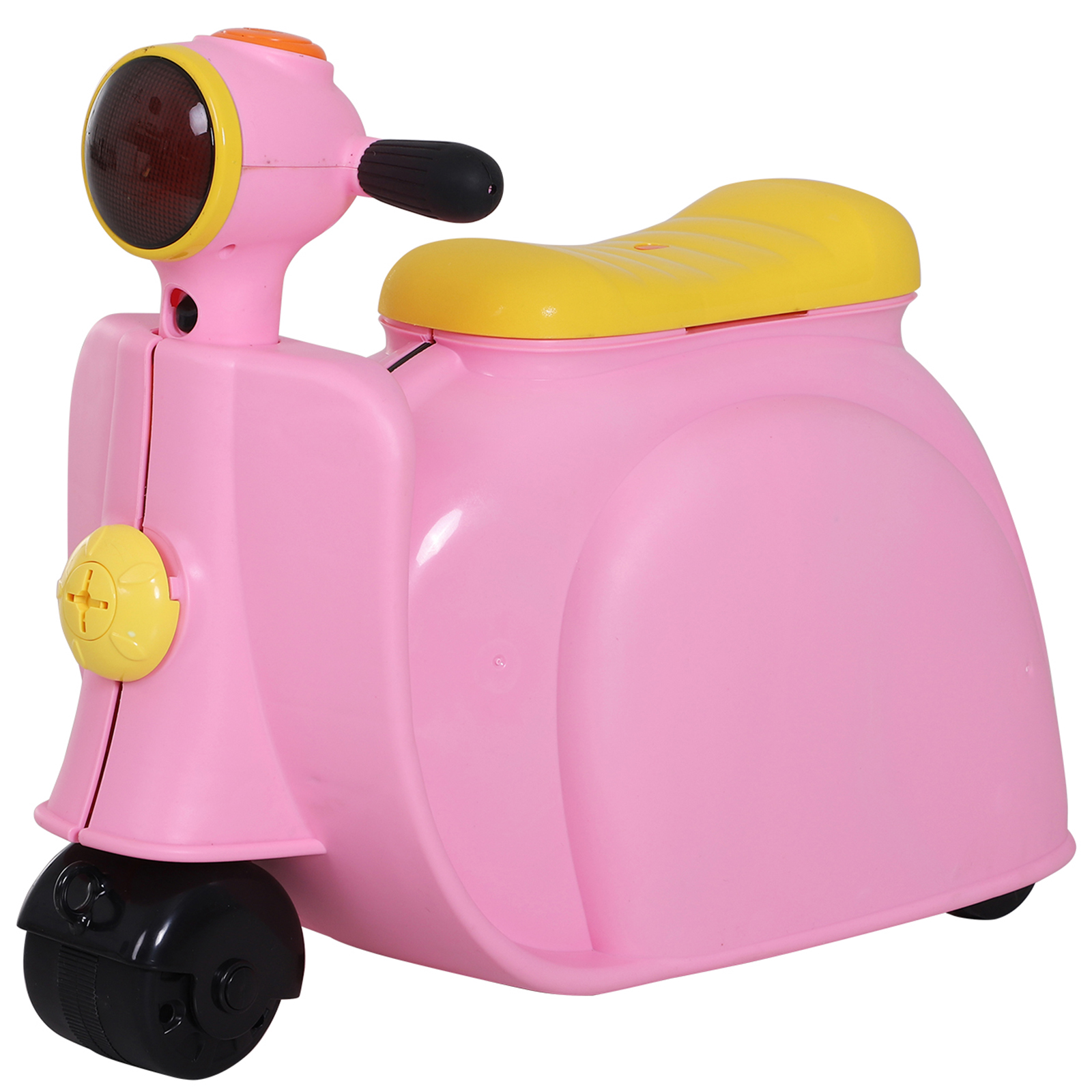 Kinderkoffer Motorrad Kindergepäck Handgepäck mit Gurt zum Sitzen Räder