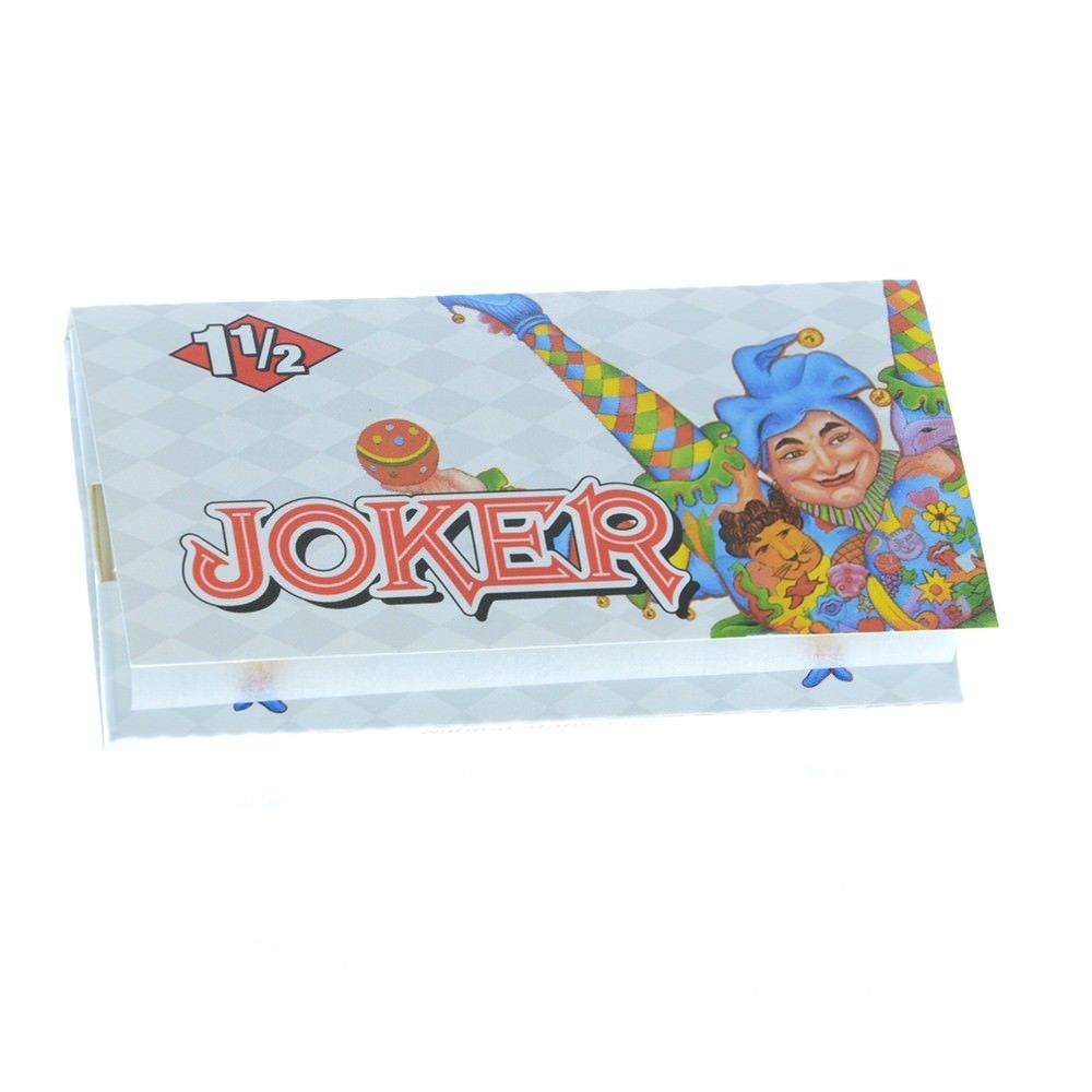 Joker White 1 1/2 1.5 Rolling Papers 15 PACKS Natural Arabic Gum