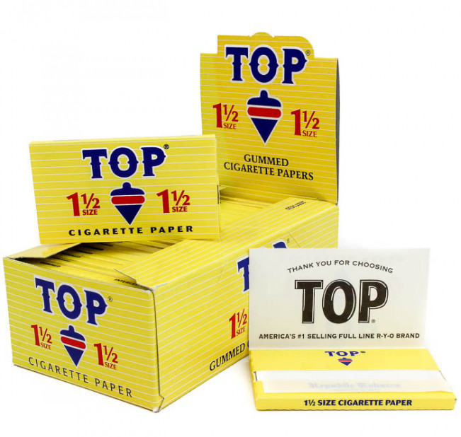 TOP 1 1/2 Rolling Papers 6 PACKS Fine Gummed Cigarette RYO Tobacco