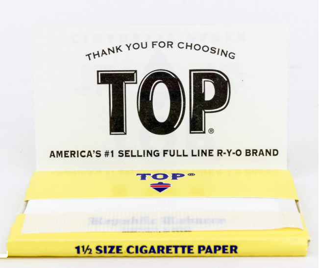 TOP 1 1/2 Rolling Papers Box 24 PACKS Fine Gummed Cigarette RYO