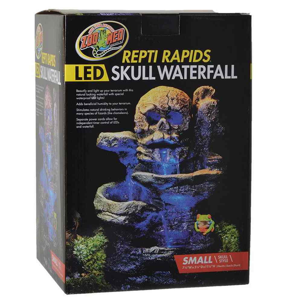 Zoo Med Repti Rapids LED Skull Waterfall Small (7.5"L x 5.25"W x 11.
