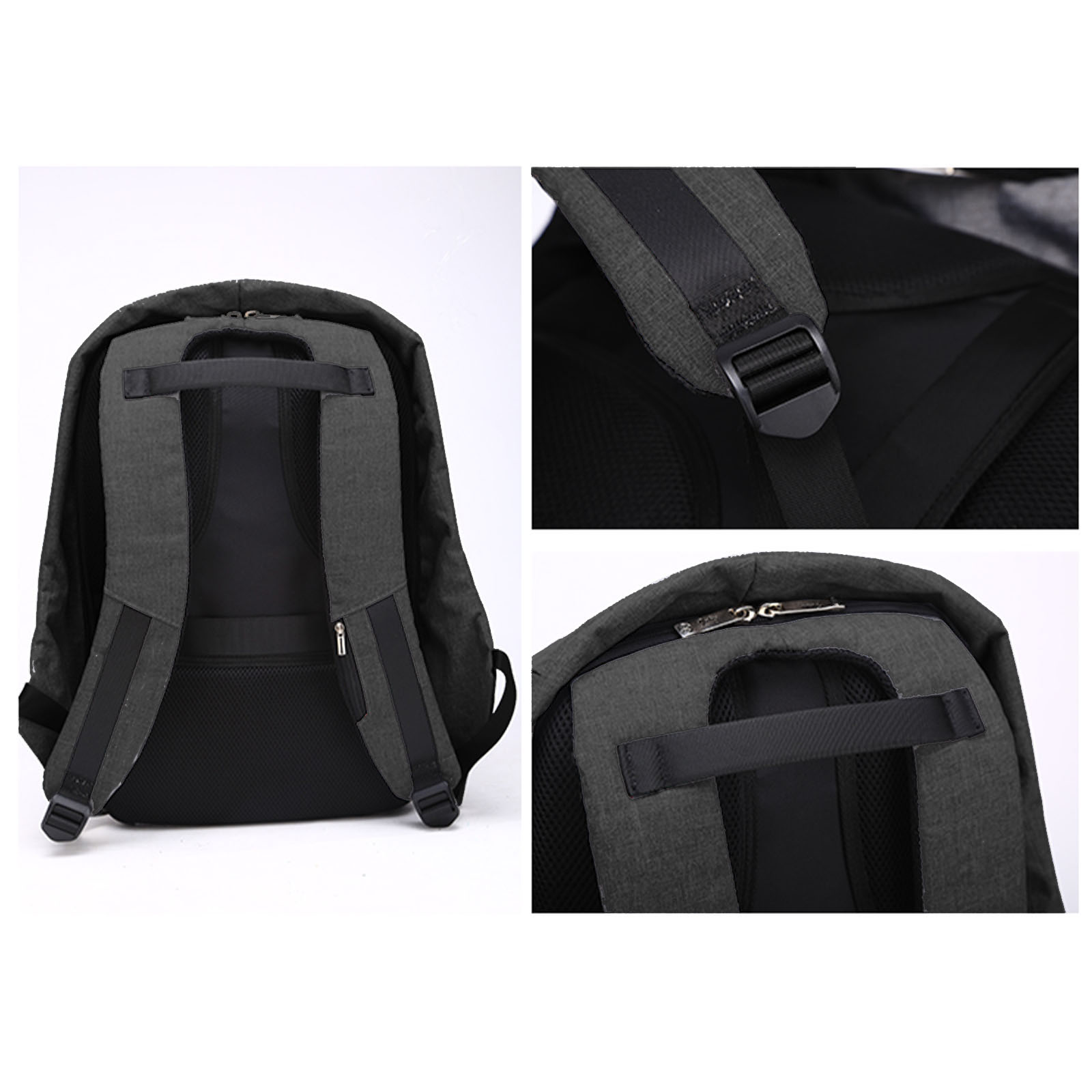 milano anti theft backpack with usb port black
