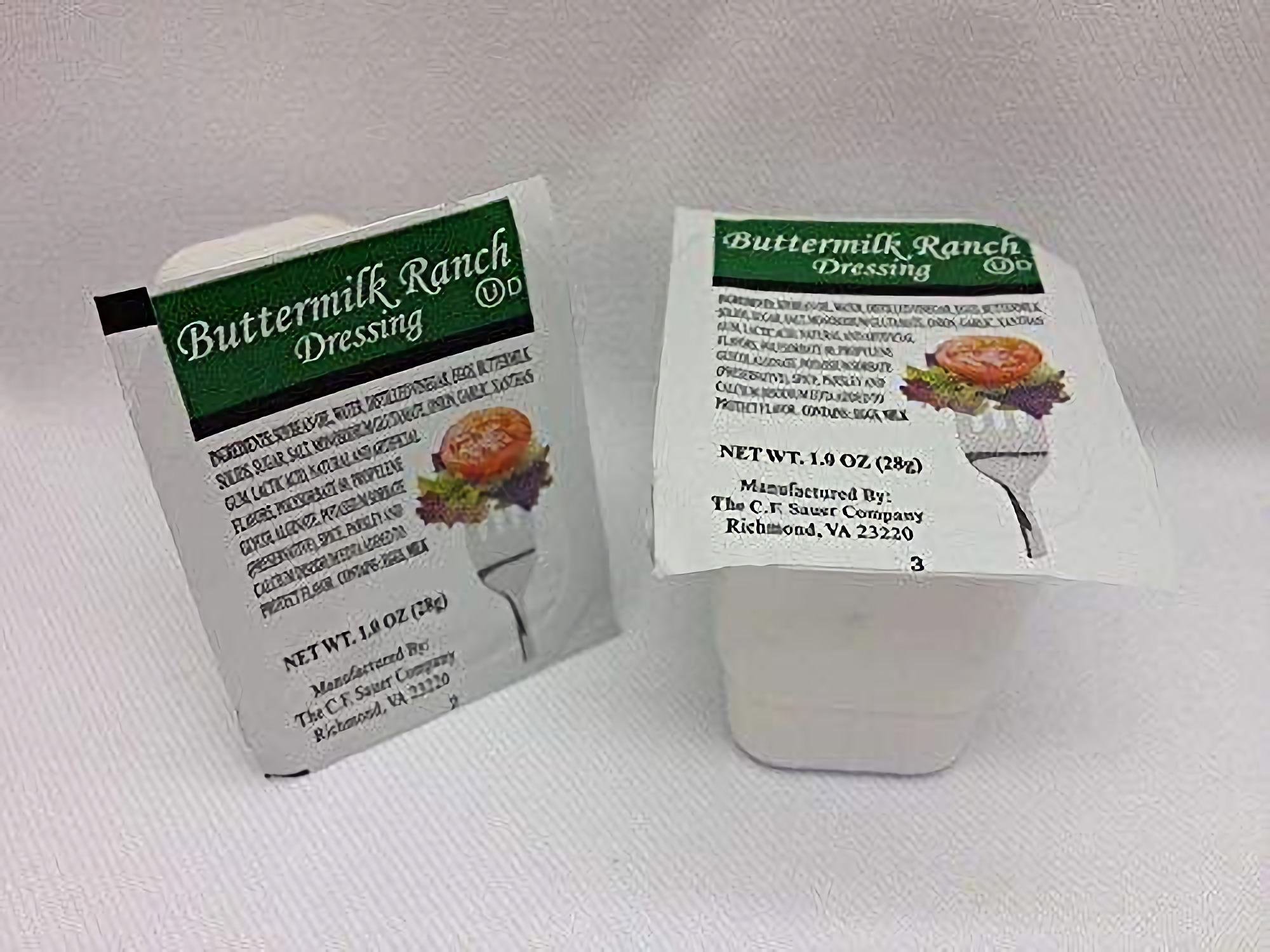 Sauer Buttermilk Ranch Dressing, Single Serve Containers, 1 oz, Case of 100 2