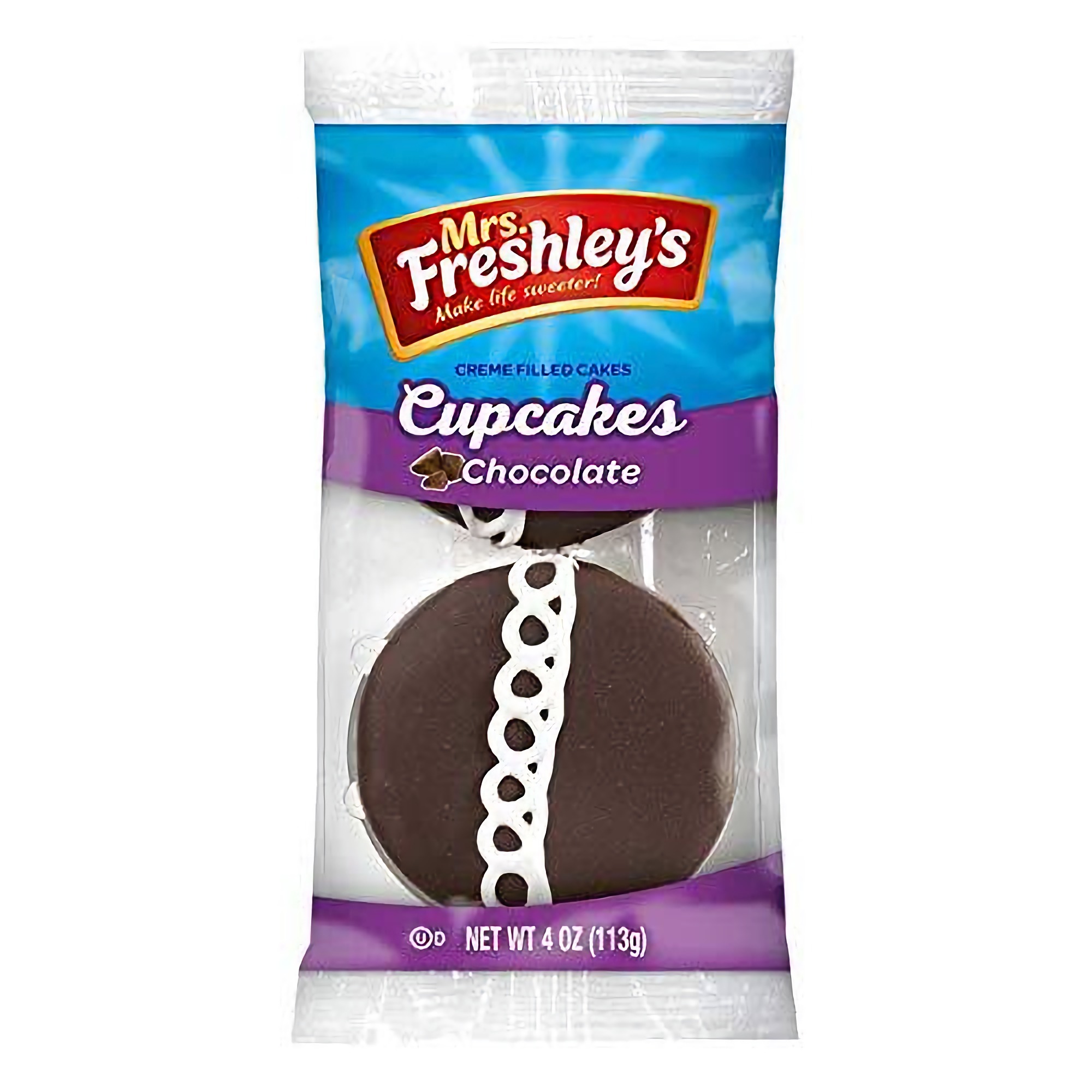 Mrs. Freshley's Cream Filled Chocolate Cupcakes 2-pack | 6 Count (12 pieces) 2