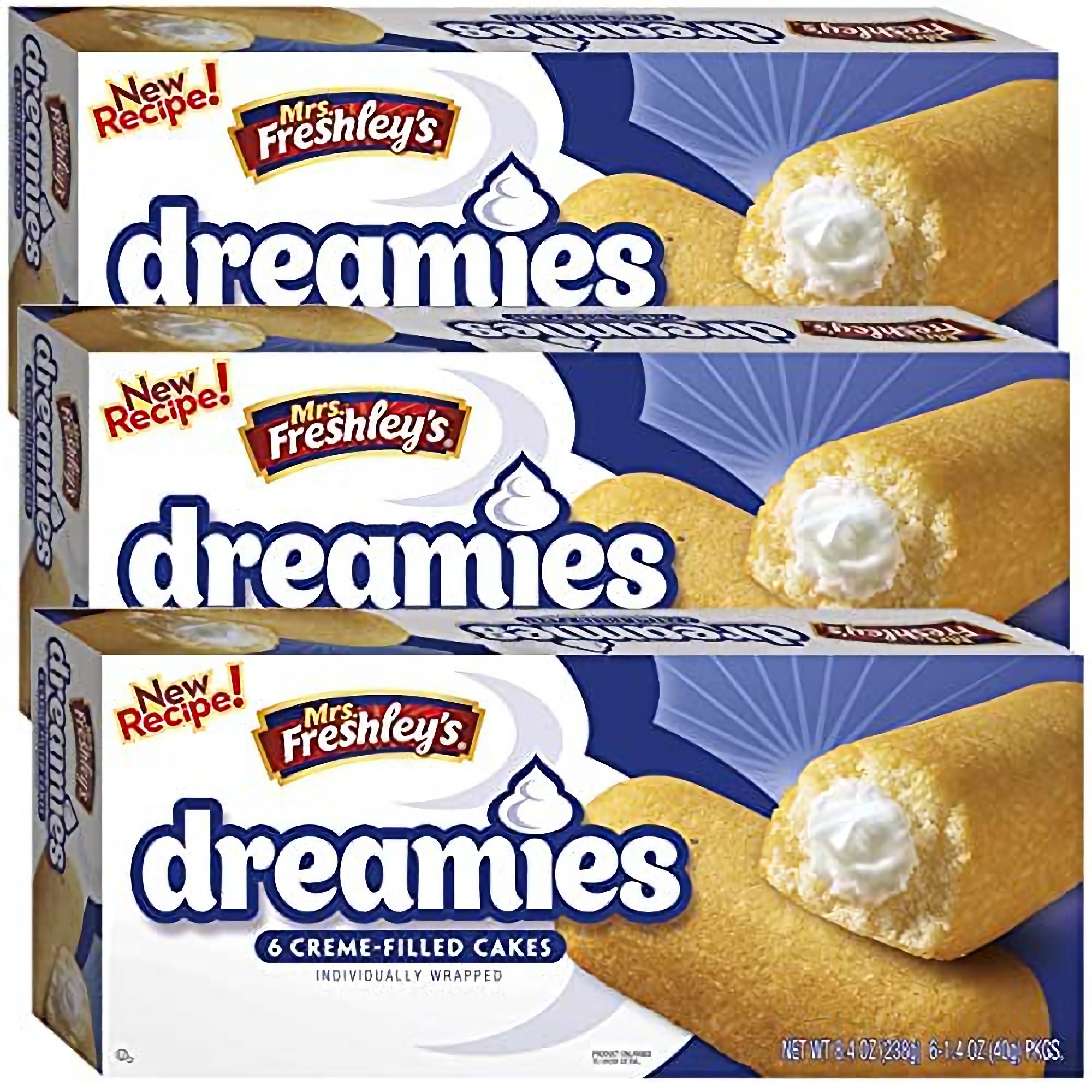 Mrs. Freshley's Cream Filled Dreamies Snack Cakes | Pack of 3 (18 Total Dreamies) 2