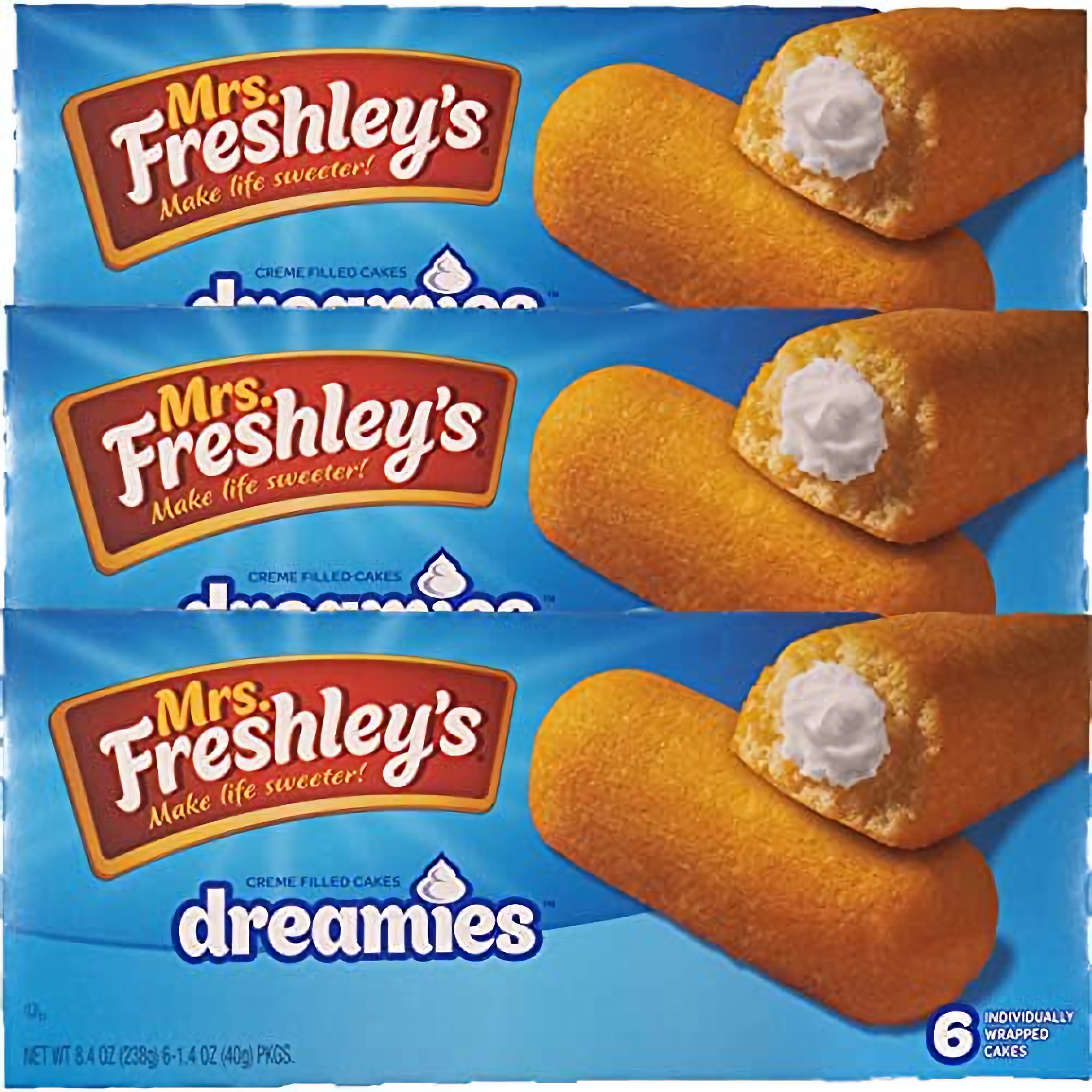 Mrs. Freshley's Cream Filled Dreamies Snack Cakes | Pack of 3 (18 Total Dreamies) 4