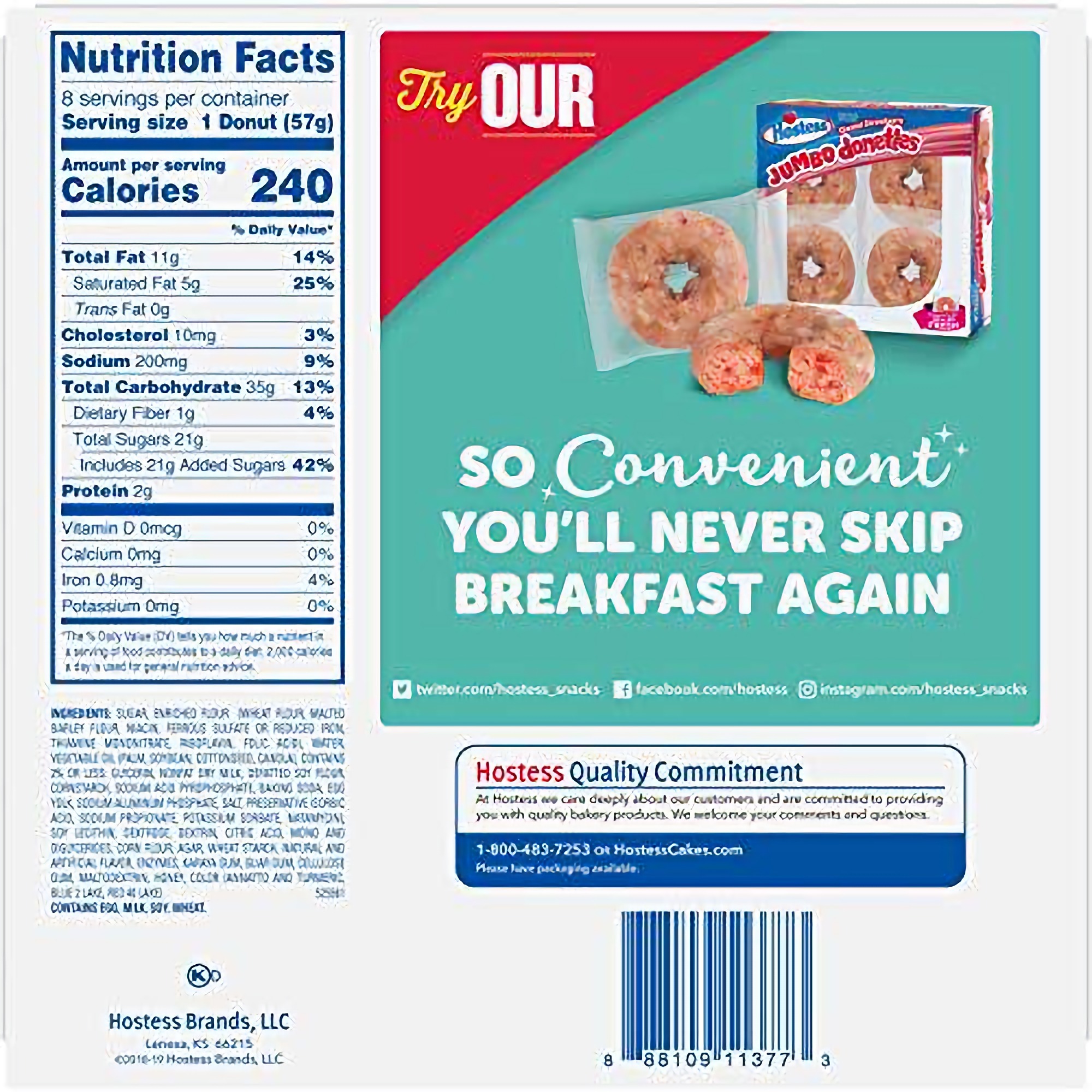 Hostess Blueberry Glazed Jumbo Donettes [8 Count Package] 2