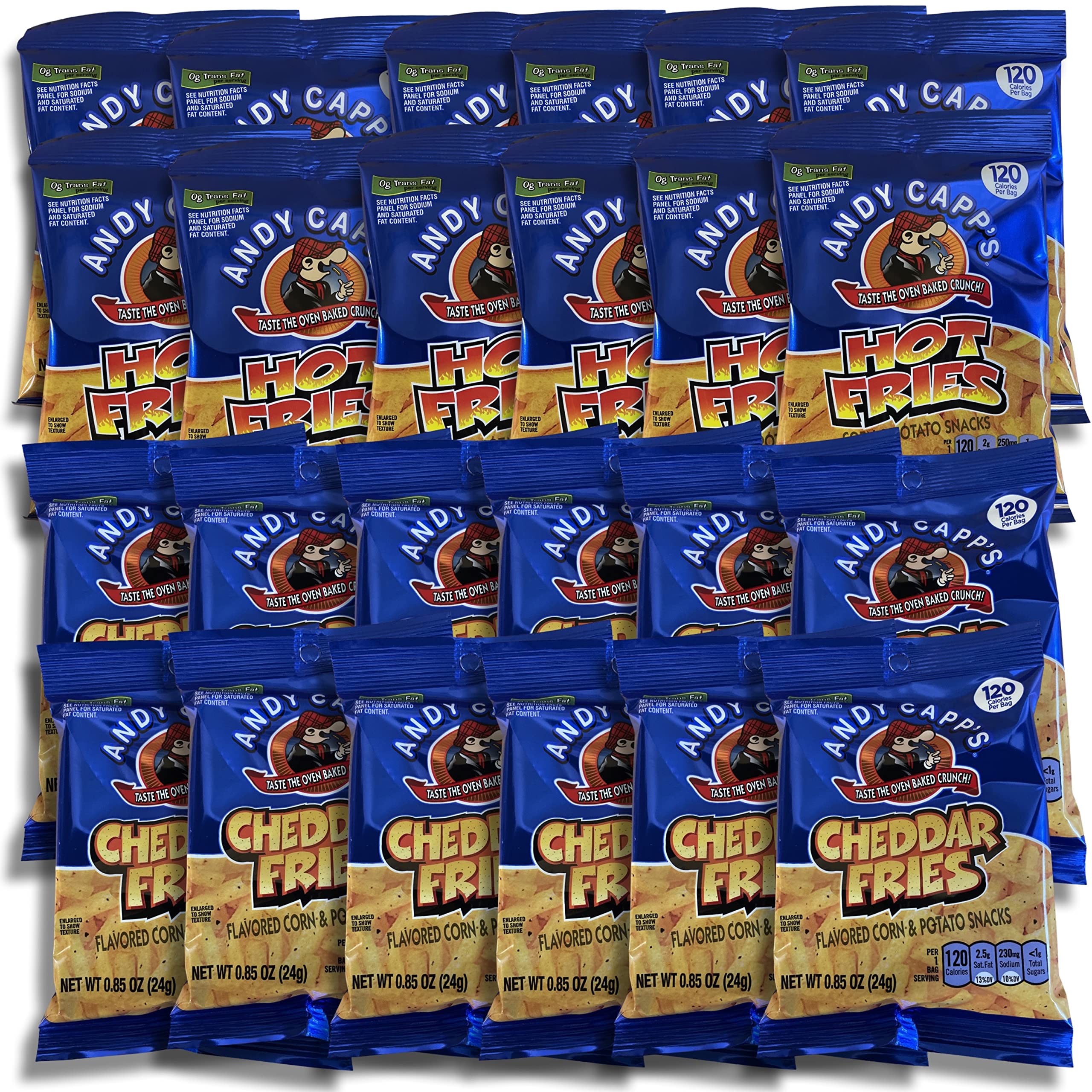 Hot and Cheddar Fries Snacks Value Pack   120 Calorie Packs | 24 Bags