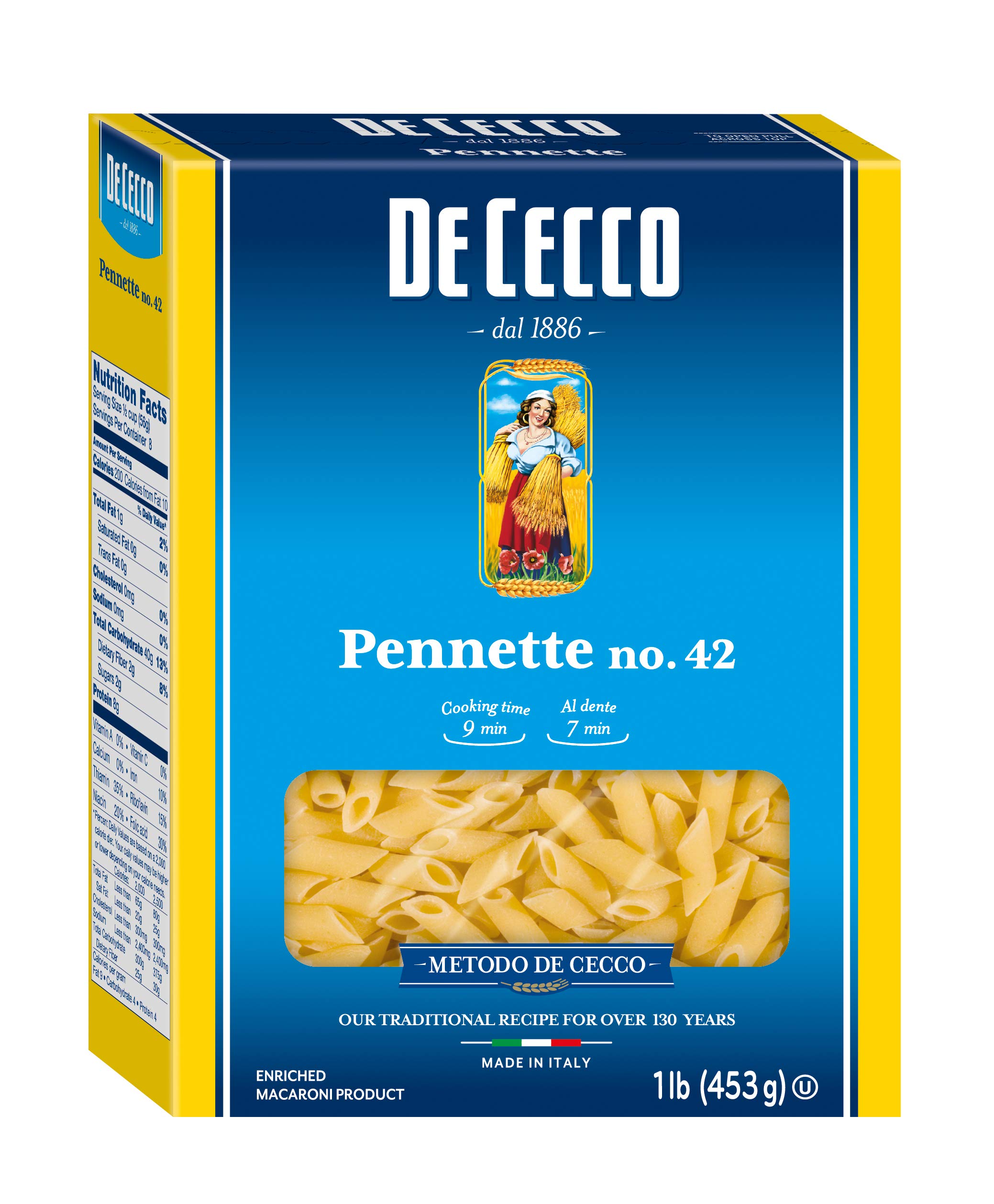 De Cecco Semolina Pasta, Pennette No.42, 16 Ounce (Pack of 5) 2