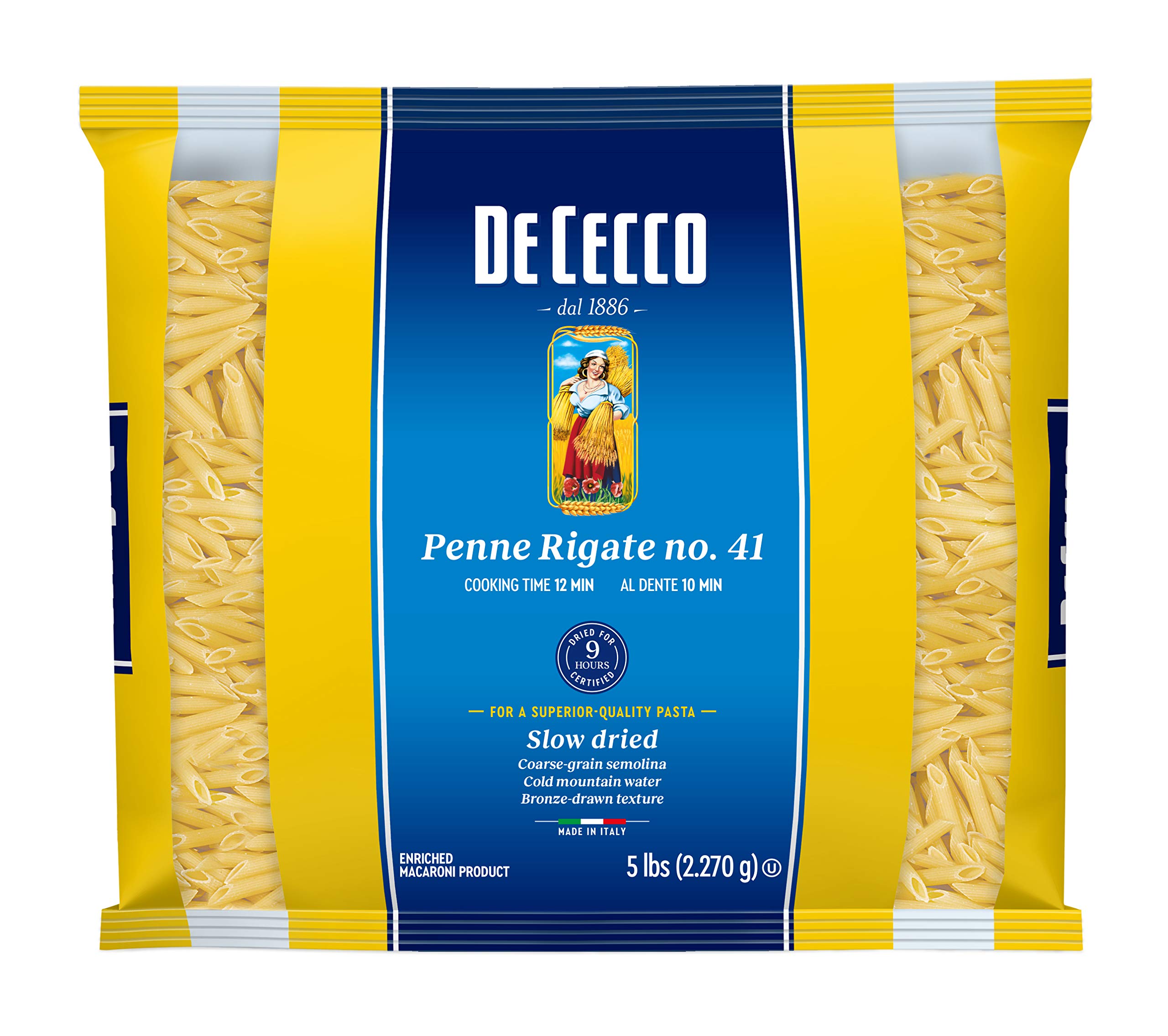 De Cecco Semolina Pasta, Penne Rigate No.41, 5 Pound (Pack of 4) 2
