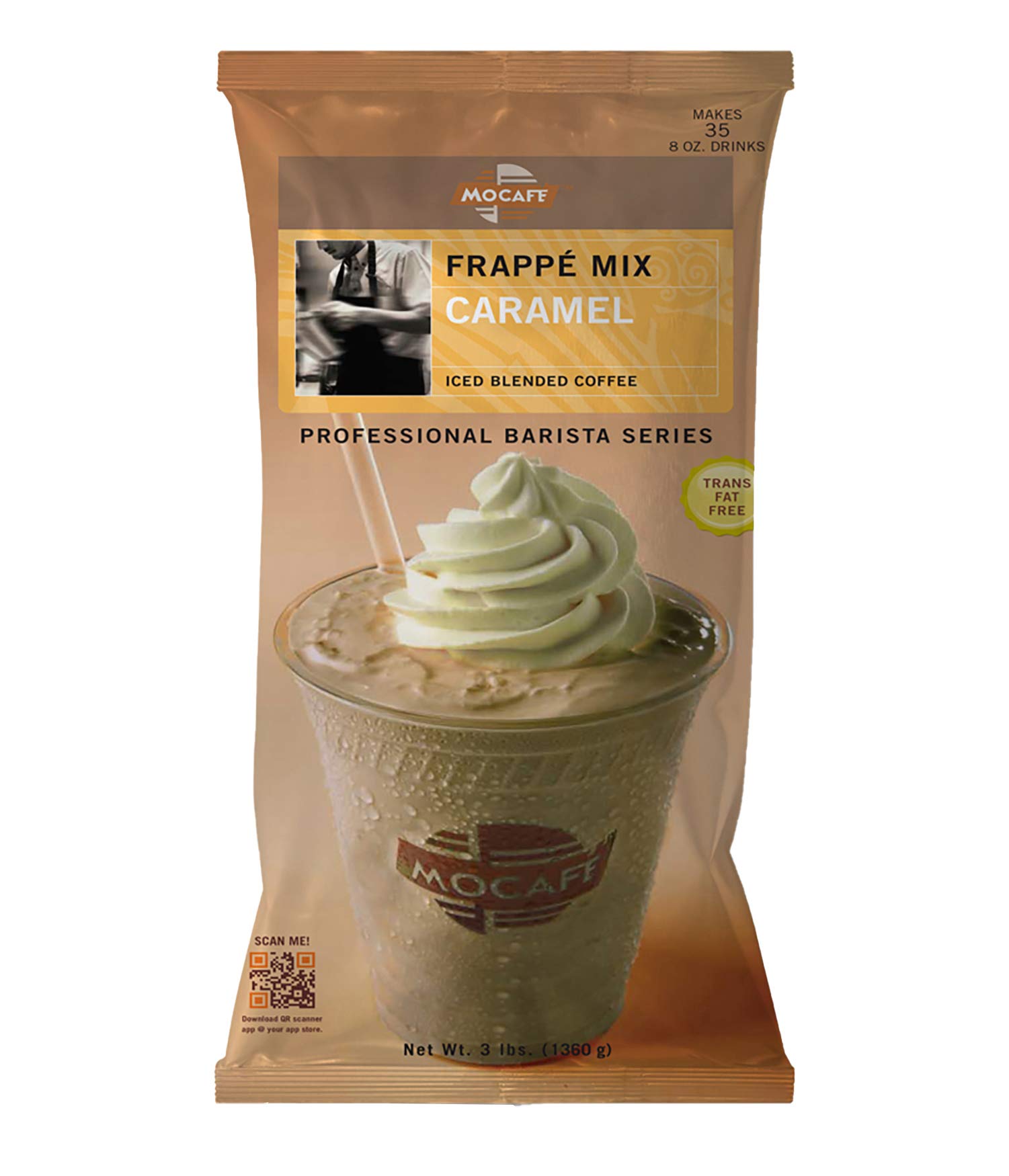 MOCAFE Frappe Caramel Ice Blended Coffee, 3-Pound Bag Instant Frappe Mix, Coffee House Style Blended Drink Used in Coffe 2