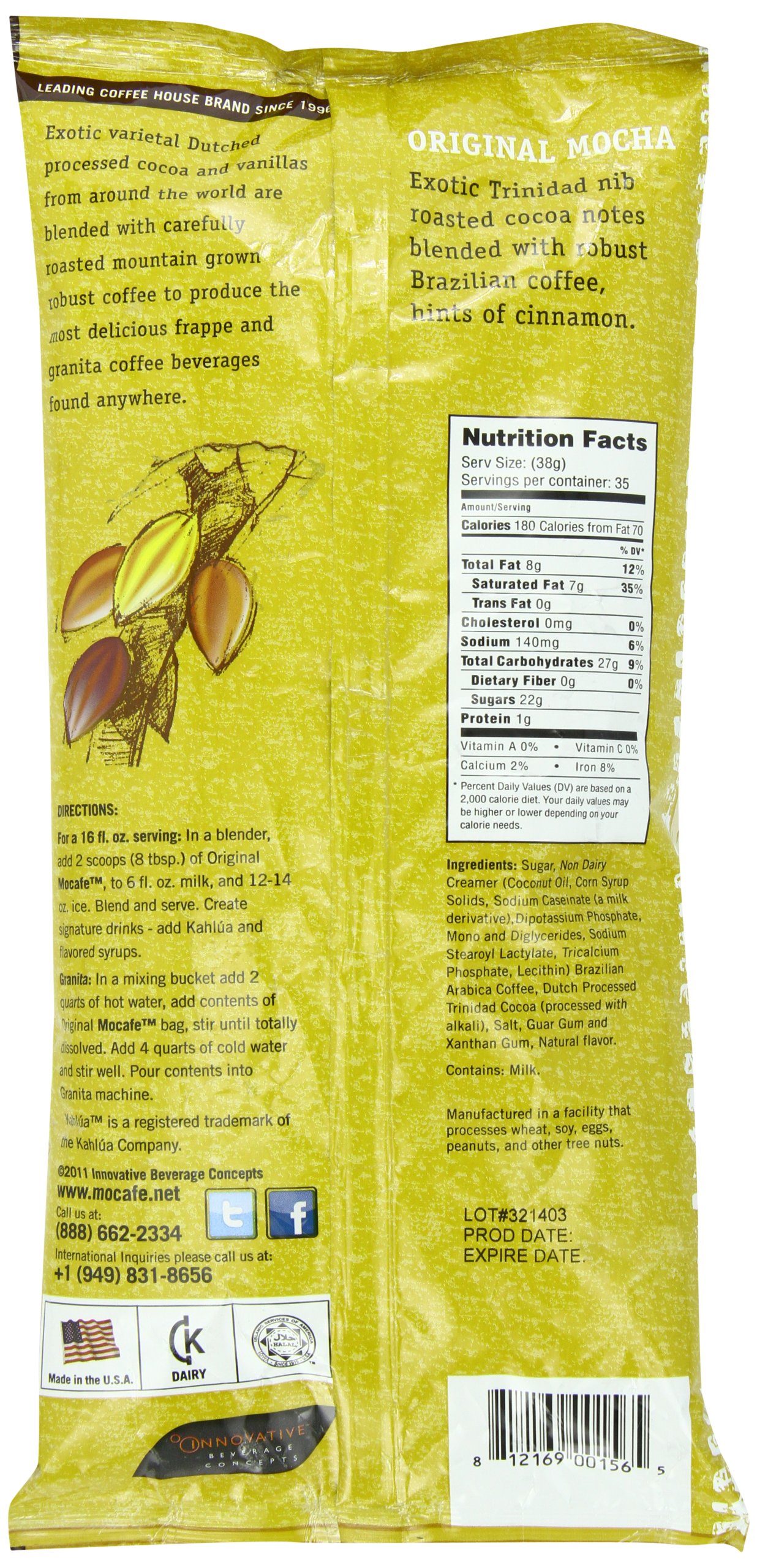 MOCAFE Frappe Original Mocha, Ice Blended Coffee, 3-Pound Bag 3