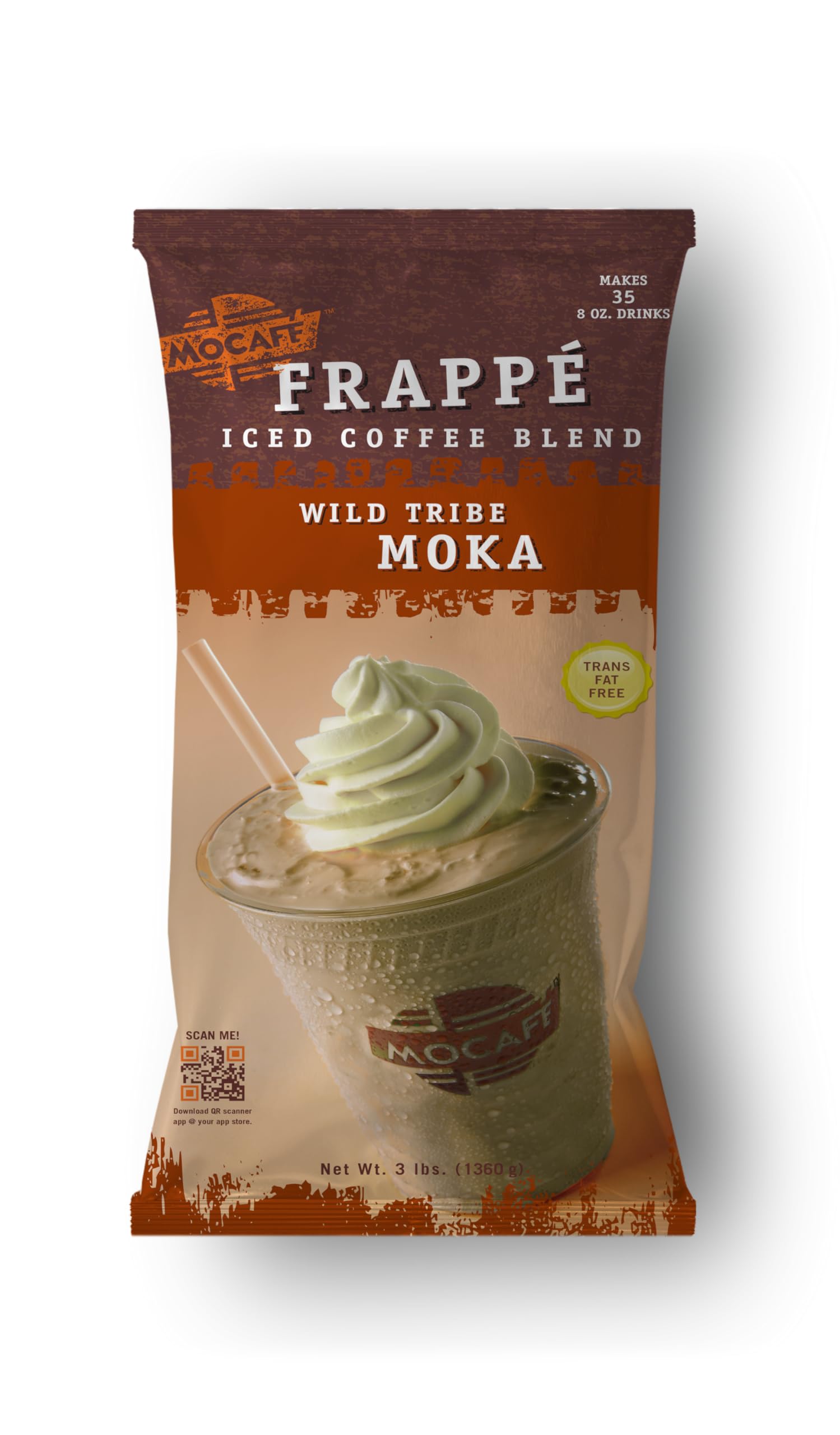 MOCAFE Frappe Wild Tribe Moka Ice Blended Coffee, 3-Pound Bag Instant Frappe Mix, Coffee House Style Blended Drink Used 2