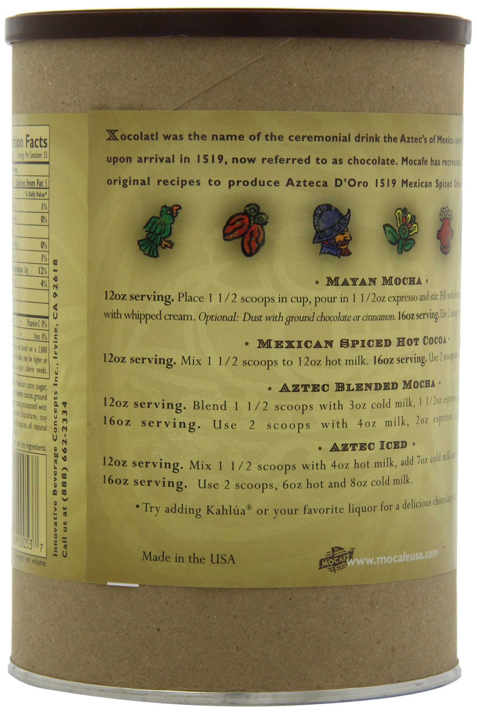 MOCAFE Azteca D'Oro 1519 Mexican Spiced Ground Chocolate, 3-Pound Tins (Pack of 2) 5