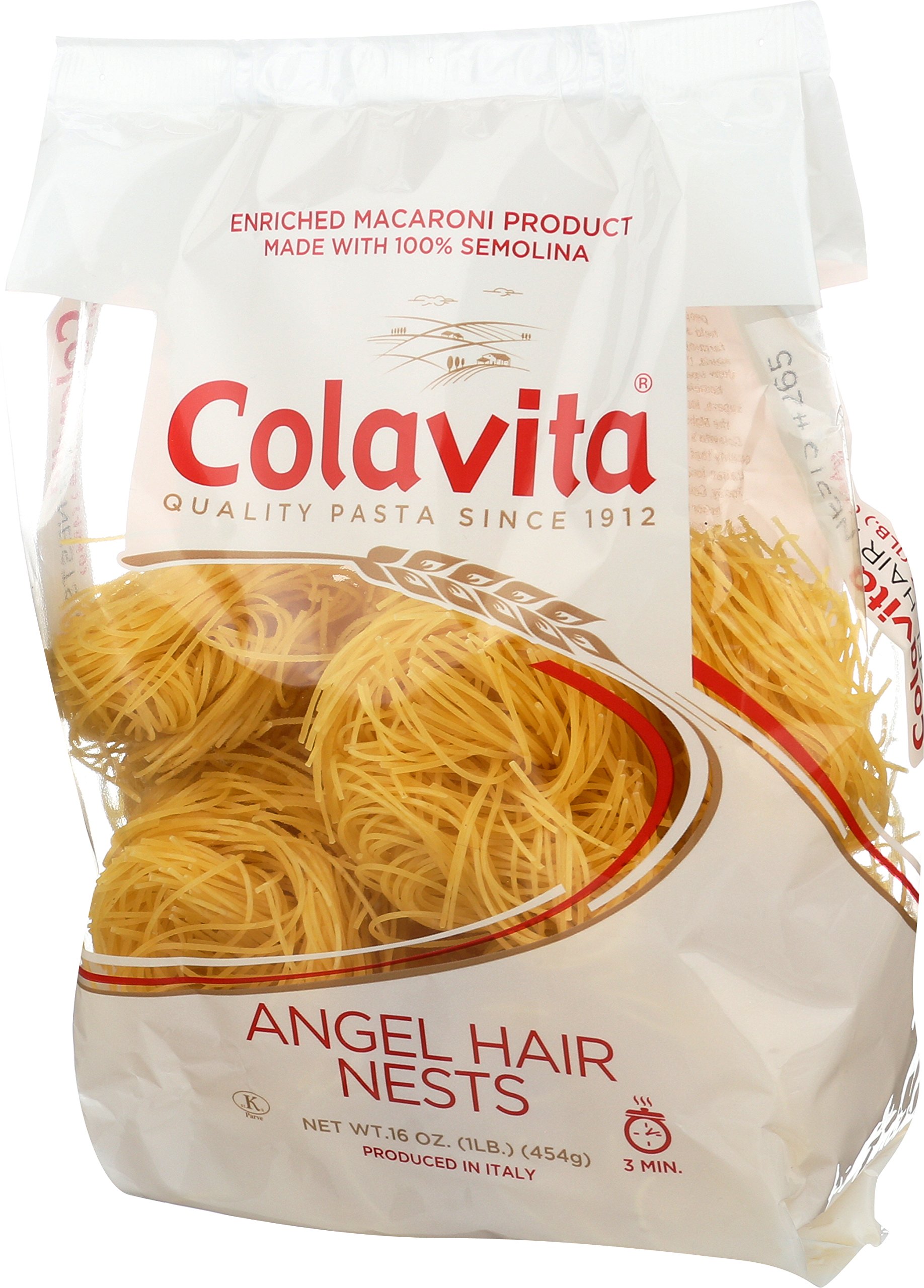 Colavita Capellini Nest(Angel Hair Pasta), 16-Oz, Pack of 10 3