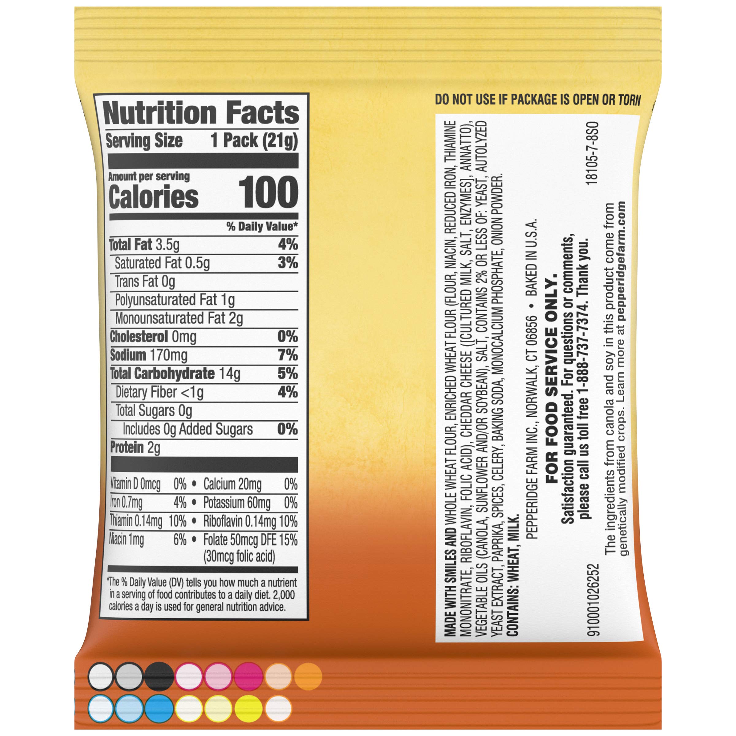 Pepperidge Farm Goldfish Whole Grain Snack Crackers, Cheddar, .75 Ounces, Pack of 300 3