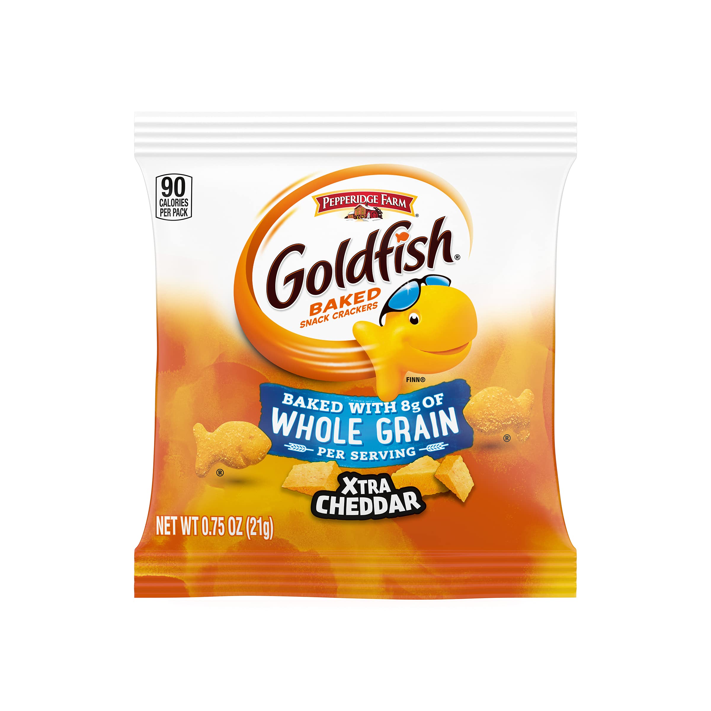 Pepperidge Farm Goldfish Foodservice Goldfish Baked with Whole Grain Crackers - Xtra Cheddar .75 Ounces, Pack of 300 2