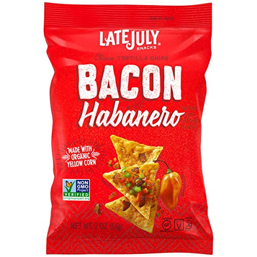 LATE JULY Snacks Clasico Bacon Habanero Tortilla Chips, 2 oz. Snack Pack, 6 Count 2