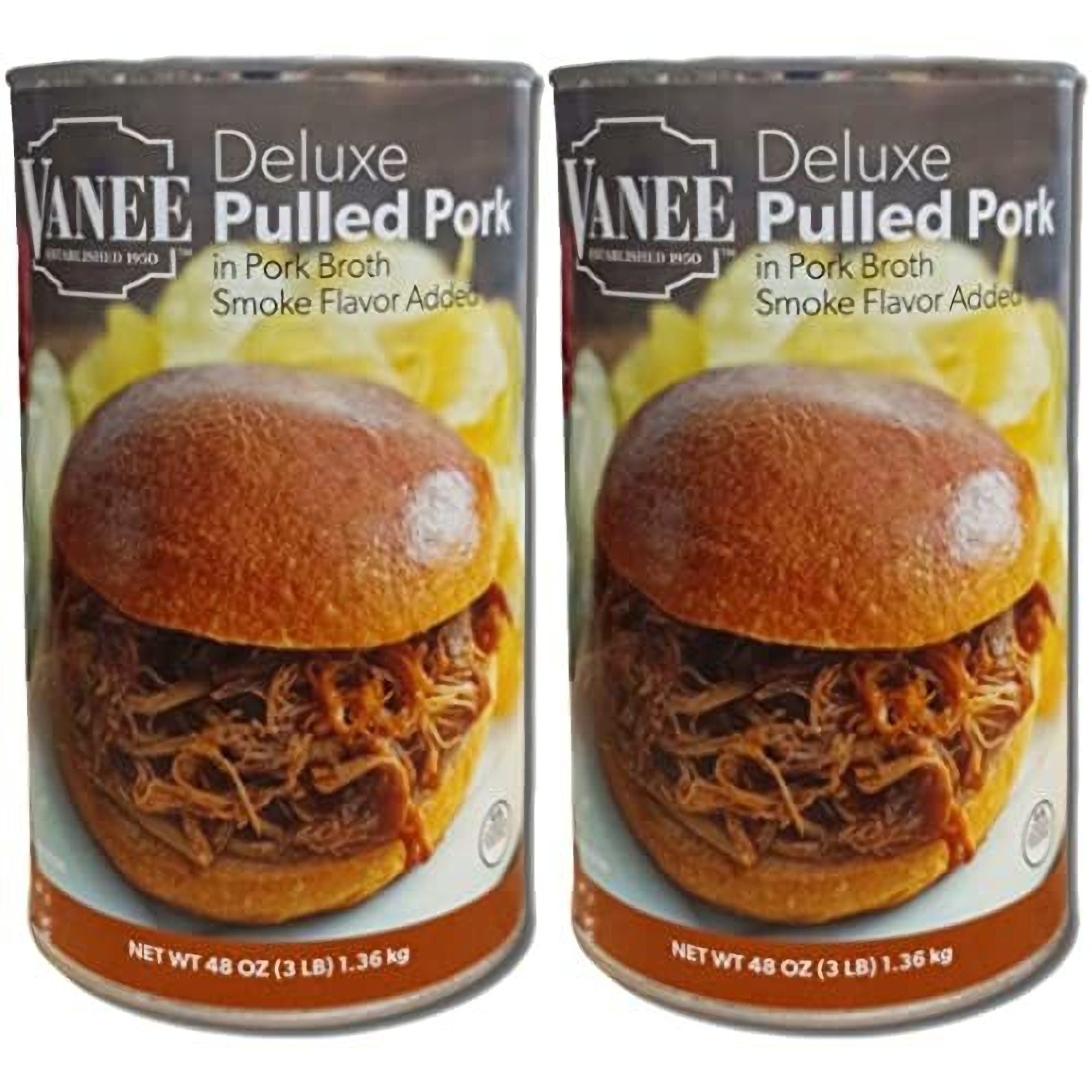 Vanee Deluxe Pulled Pork Value Pack | 48 Ounce Can | Pack of 2 2