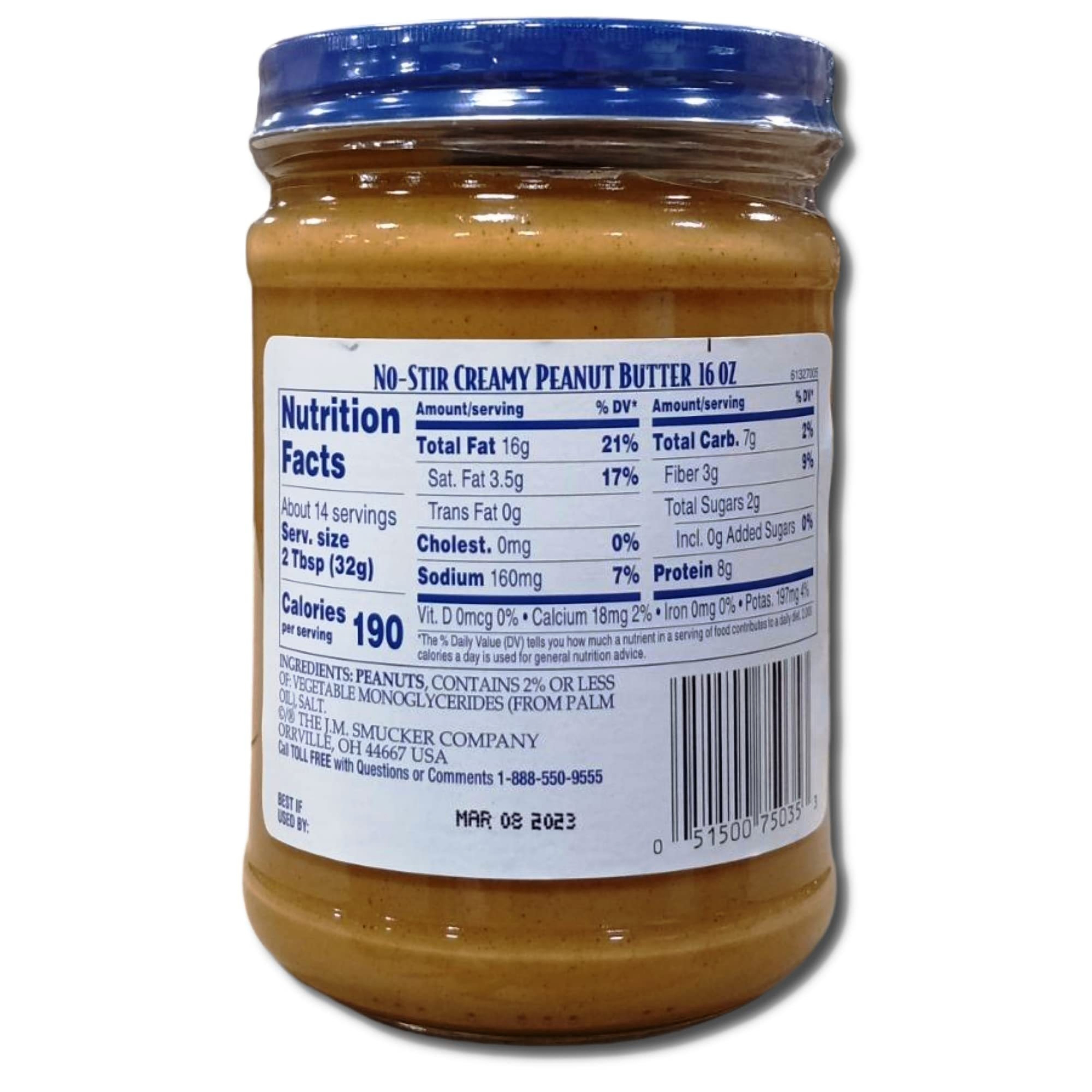 Adams 100% Natural No-Stir Peanut Butter Creamy | 16 Oz, 3 Jars 4