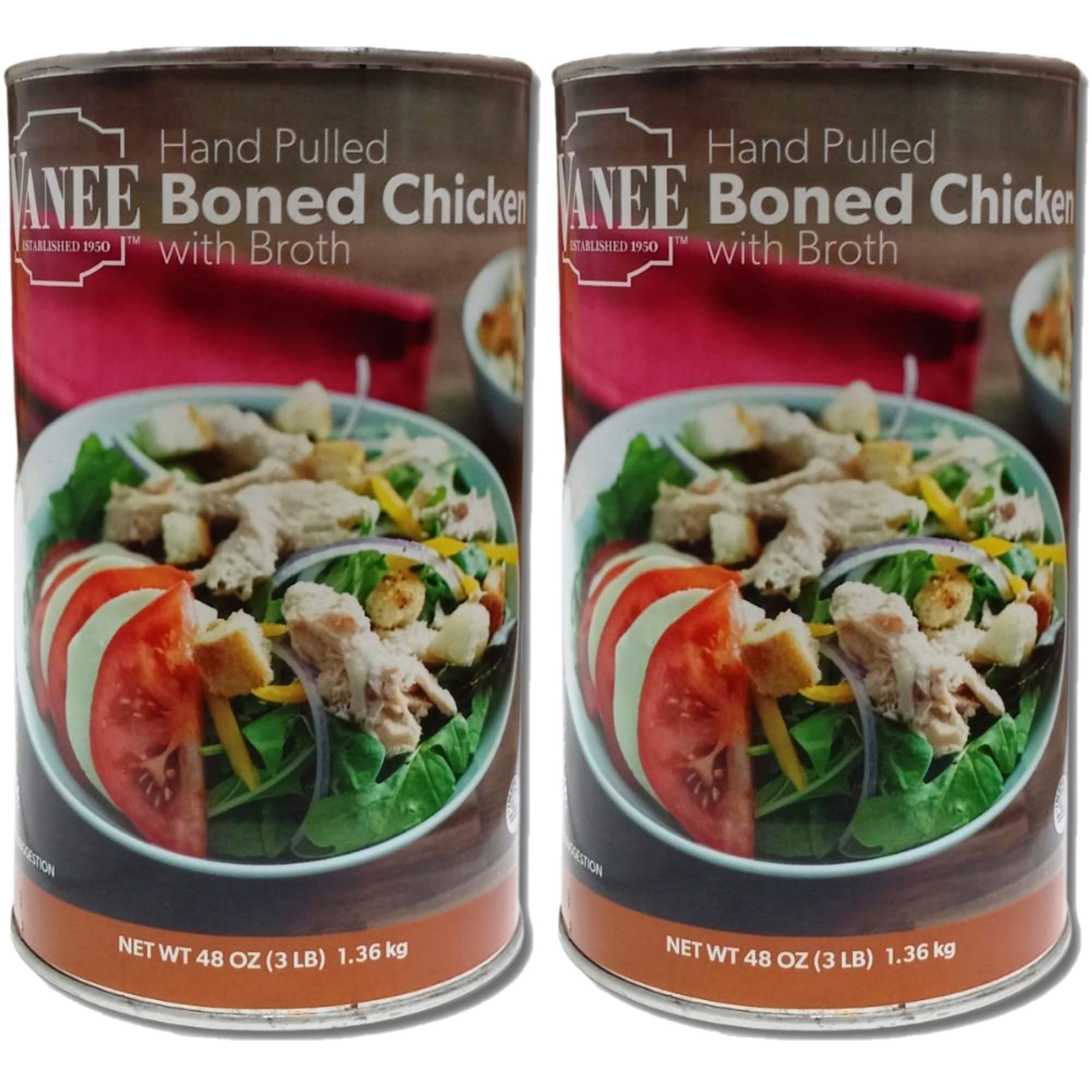 Vanee Hand Pulled Boned Chicken Value Pack | 48 Ounce Can | Pack of 2 2