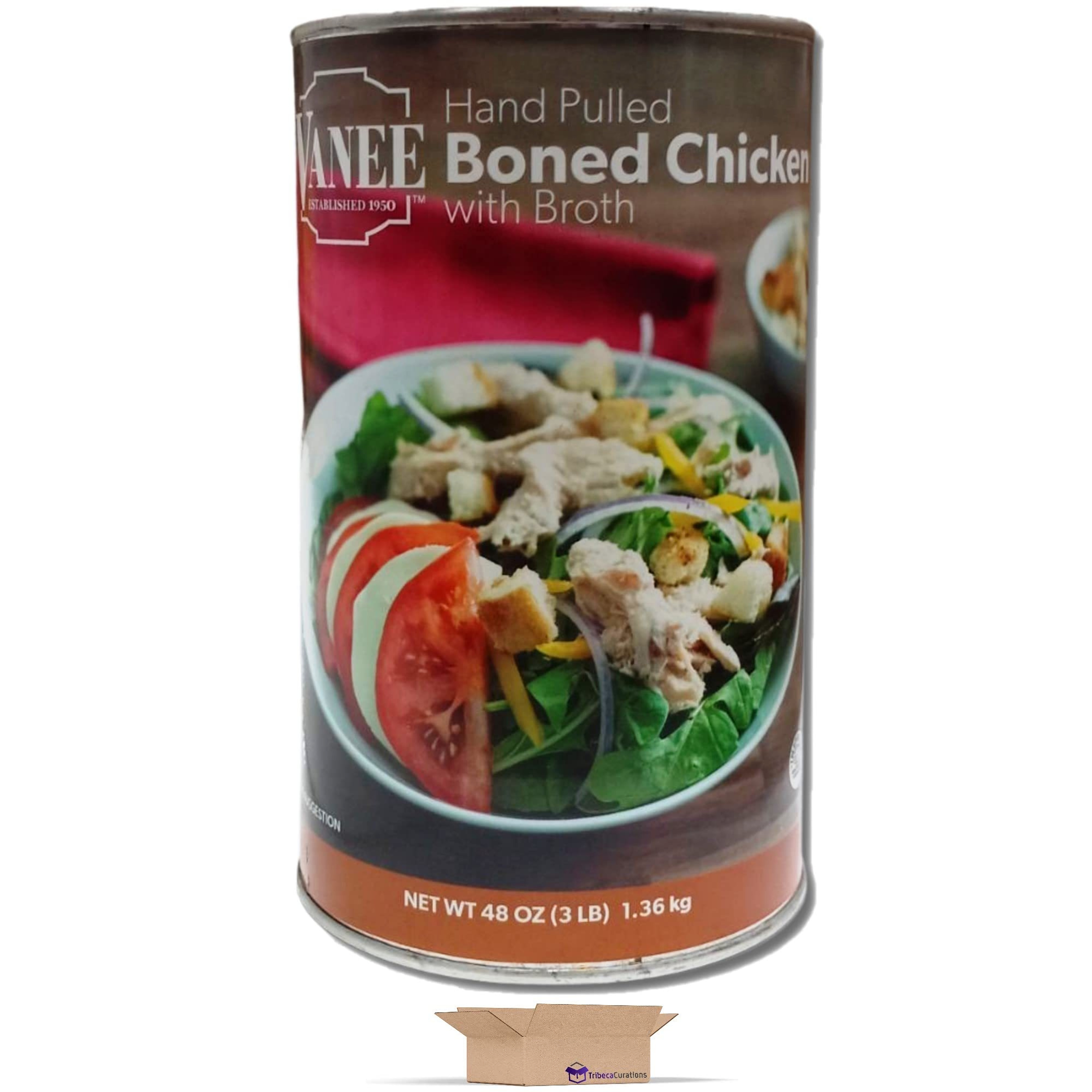 Vanee Hand Pulled Boned Chicken Value Pack | 48 Ounce Can | Pack of 2 3