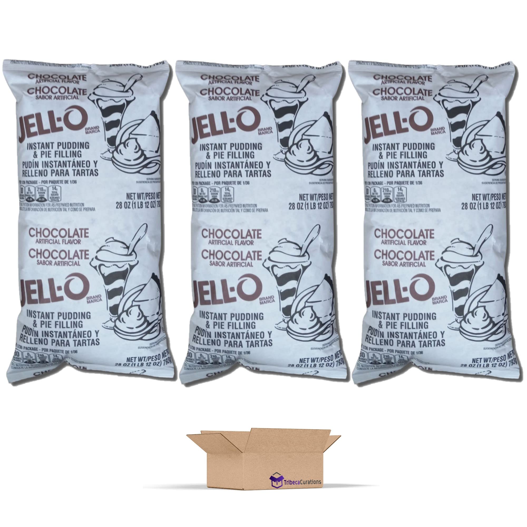 Jell-O Bulk Instant Pudding and Pie Filling Value Packs | 28 Ounce | Pack Of 3 (Chocolate) 3