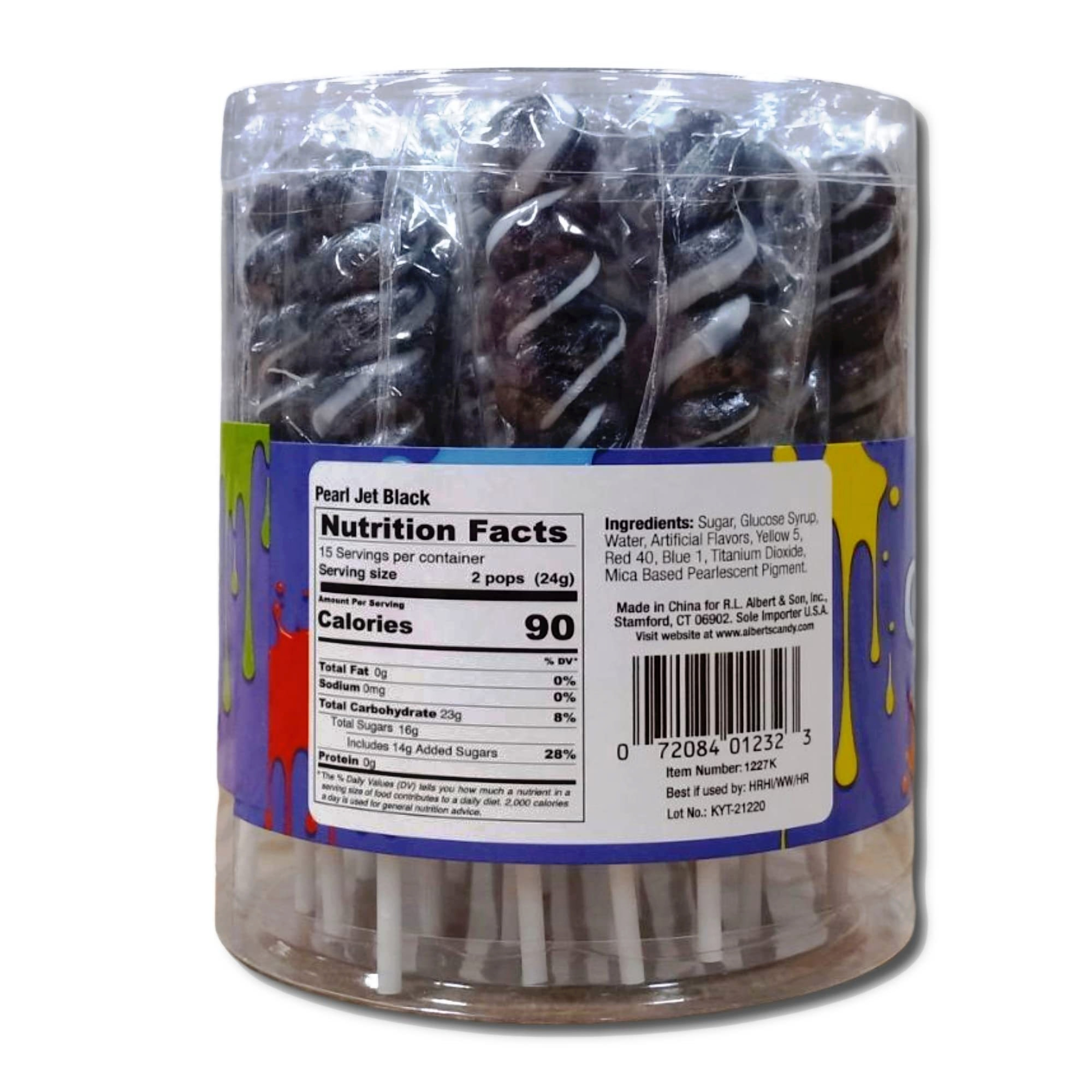 Albert's Color Splash Pops | .42 Ounce | Black Cherry | 30 Count Tub - Picture 3 of 5
