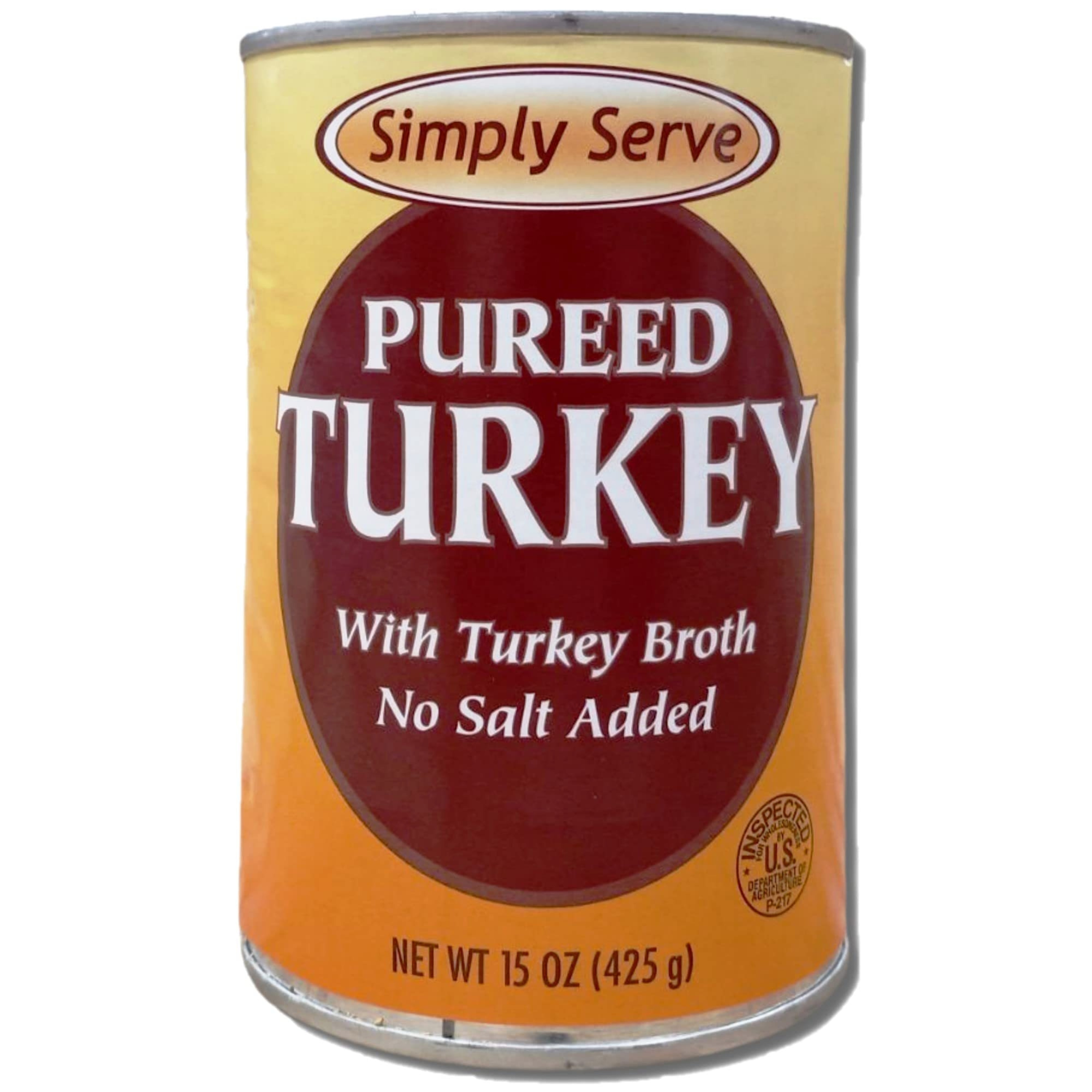Simply Serve Pureed Turkey Value Pack | 15 Ounce Can | Pack of 6